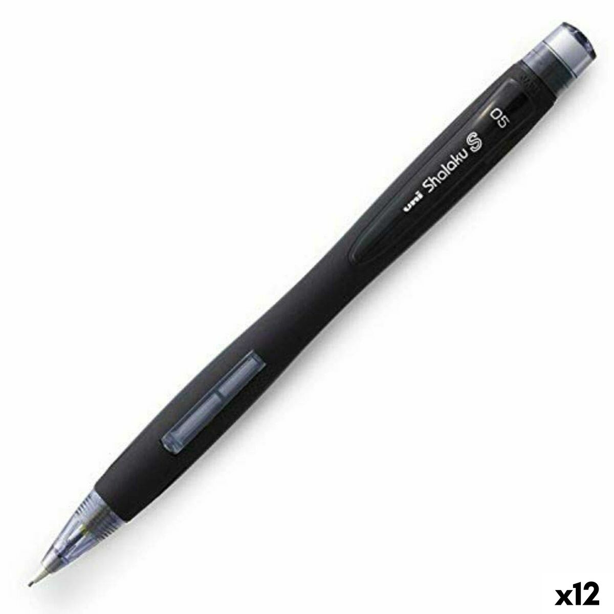 Porta-minas Uni-Ball SHALAKU S Preto 0,5 mm (12 Unidades)