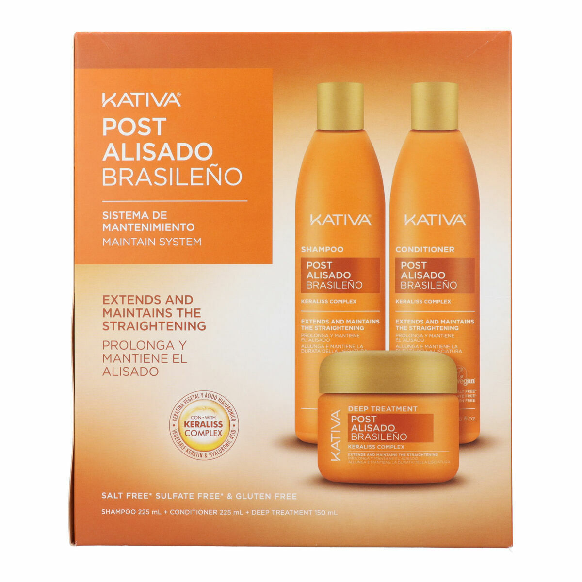 Champô + Condicionador Kativa KERATIN EXPRESS 3 Peças