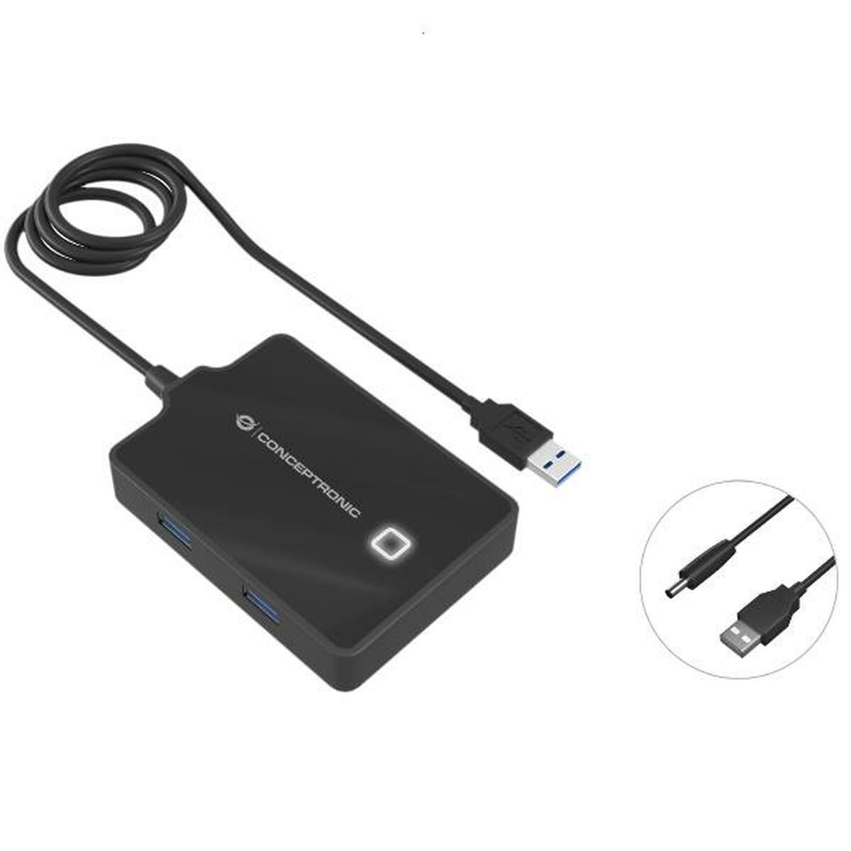 Hub USB Conceptronic 110517107101 Preto 90 cm (1 Unidade)