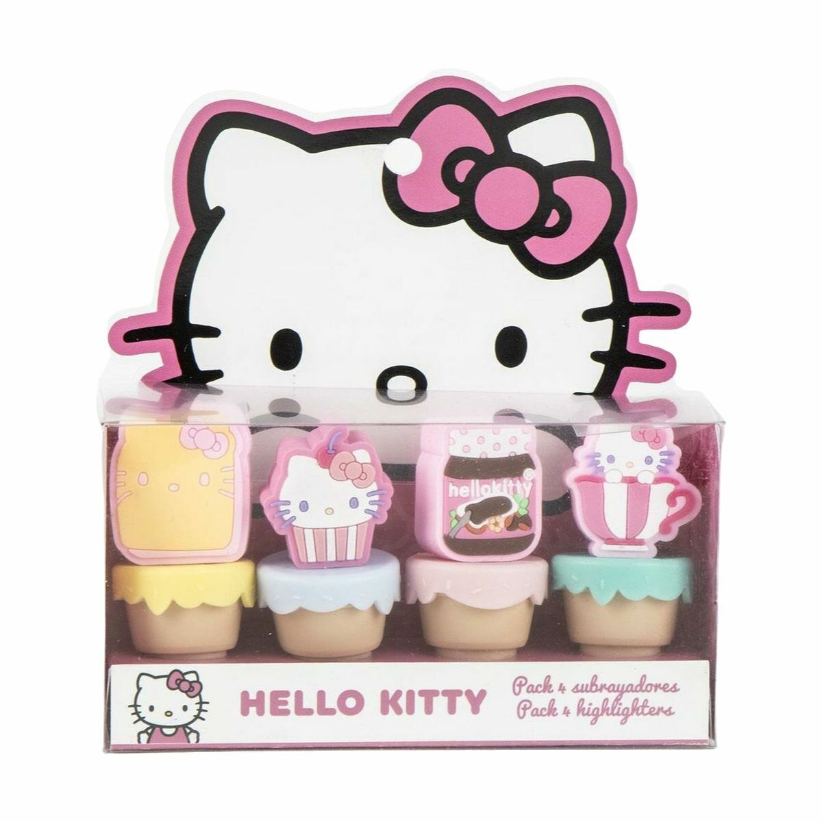 Marcador Fuorescente Hello Kitty Cor de Rosa 5 Peças