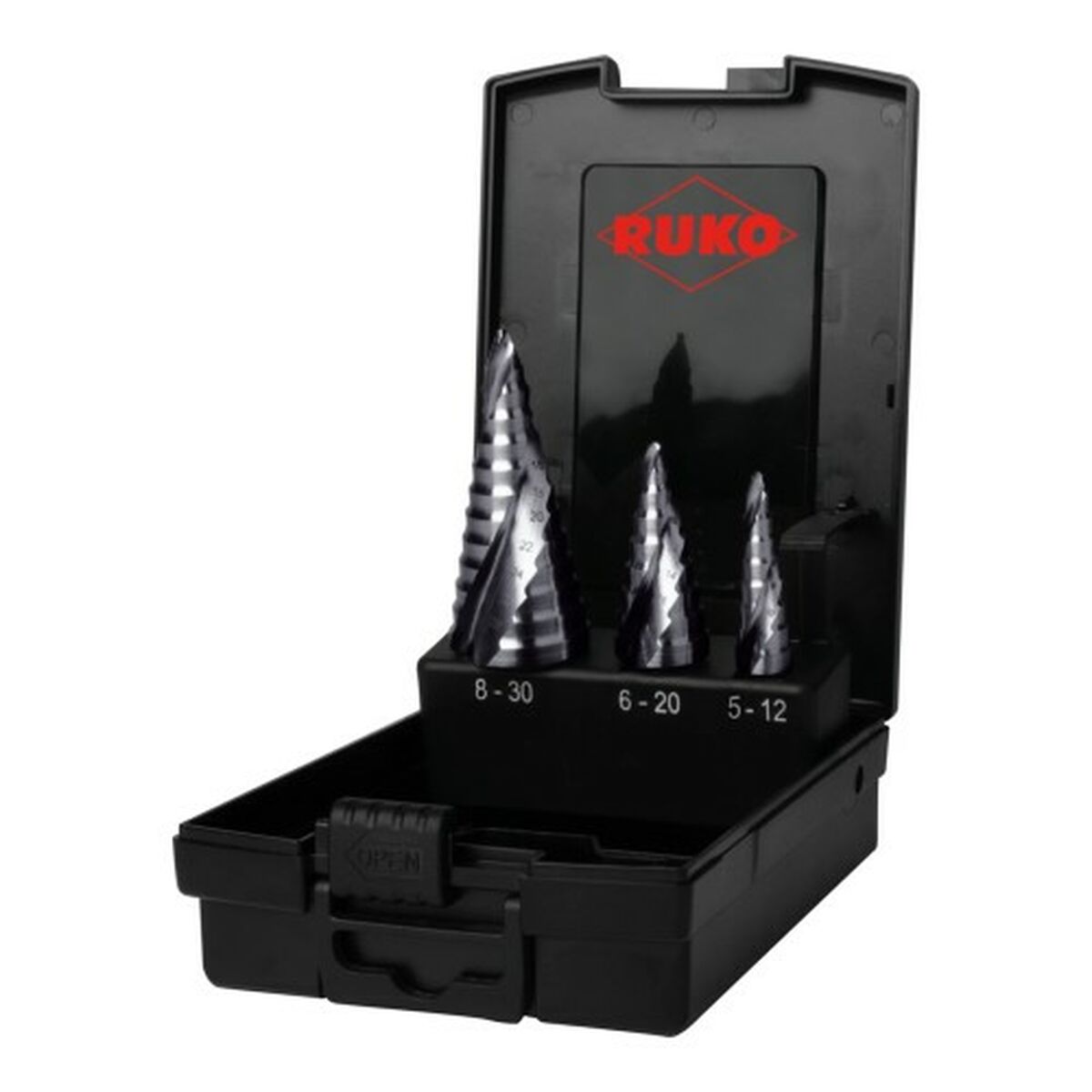 Conjunto de brocas RUKO FLOWSTEP® Aço de alta velocidade (HSS) Estojo 3 Peças