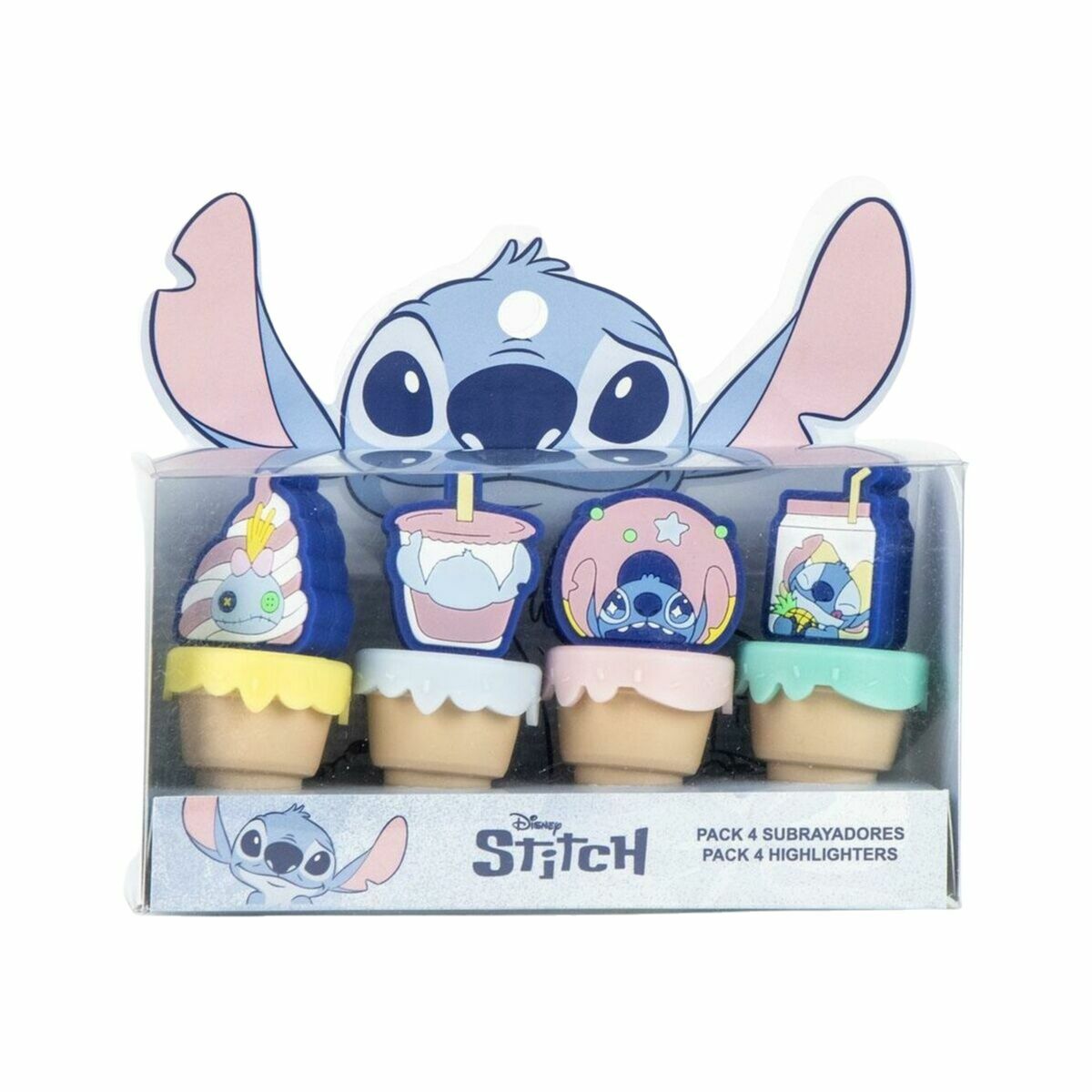 Marcador Fuorescente Stitch Azul 5 Peças