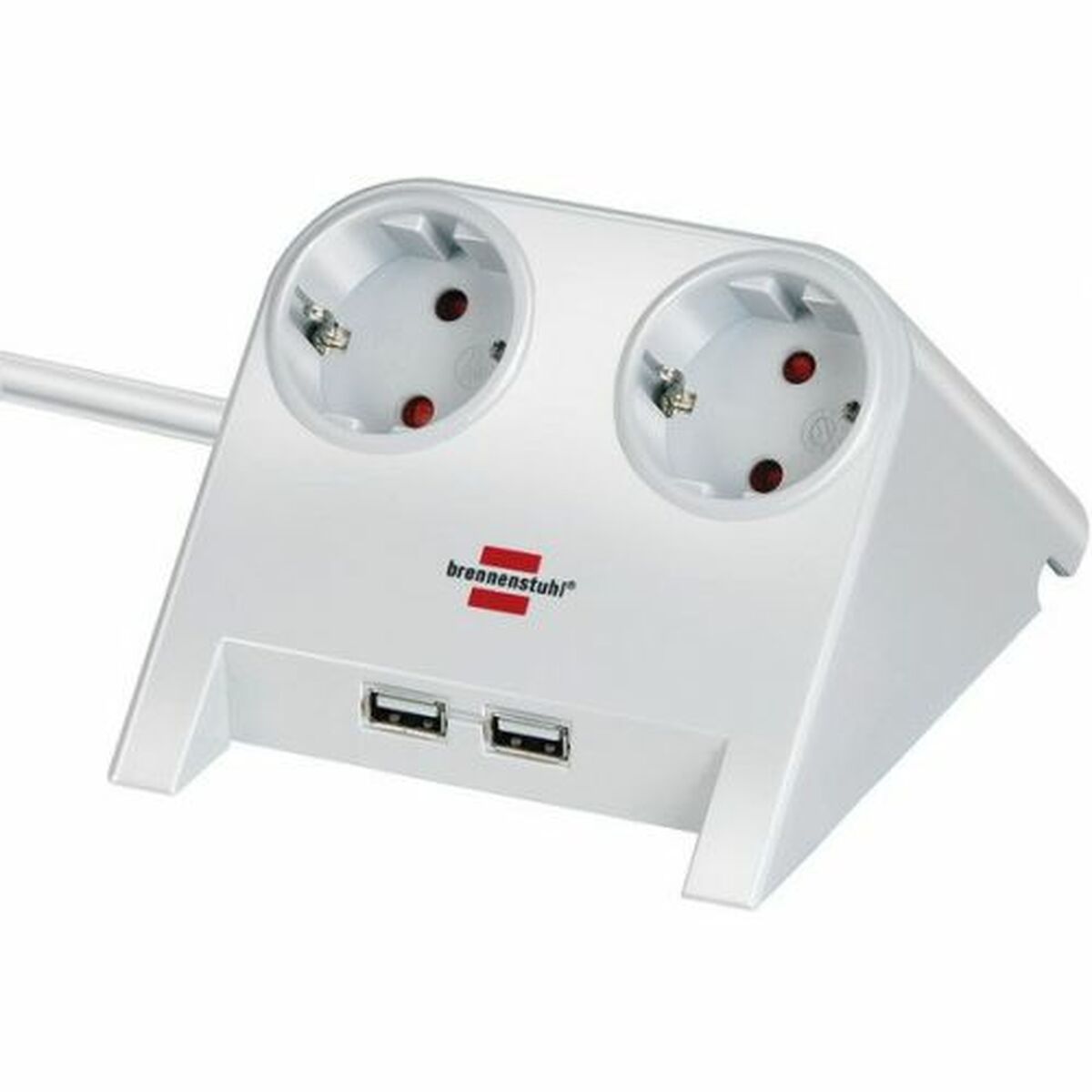 Extensão com 2 Tomadas sem Interruptor Brennenstuhl 1153520222 3600 W USB x 2 Sobremesa (1,8 m)