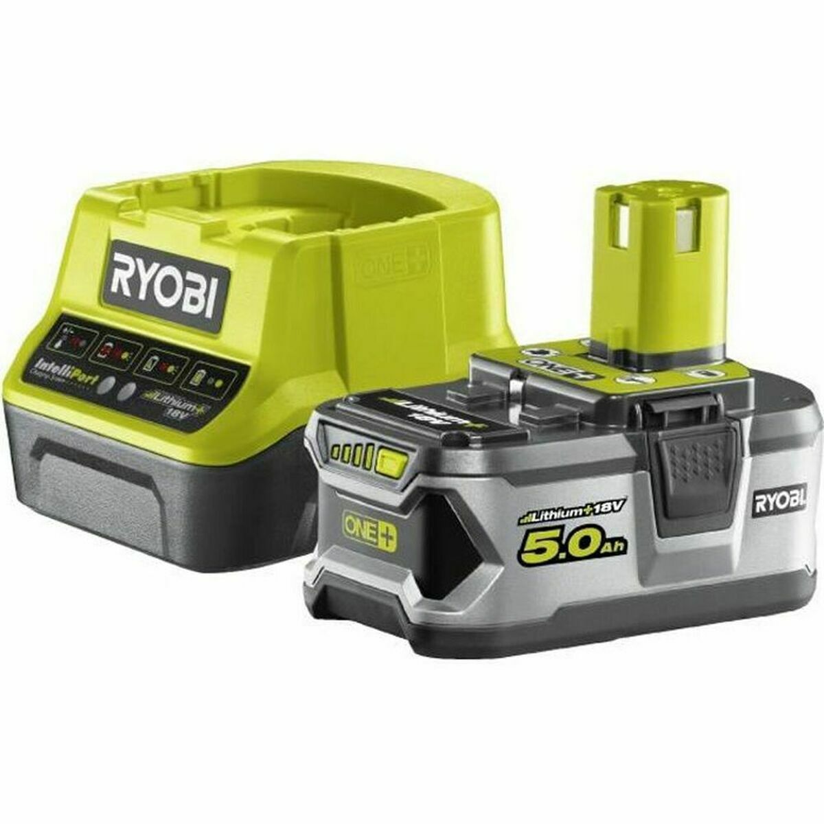 Conjunto de carregador e pilhas recarregáveis Ryobi 5133003366 5 Ah 18 V