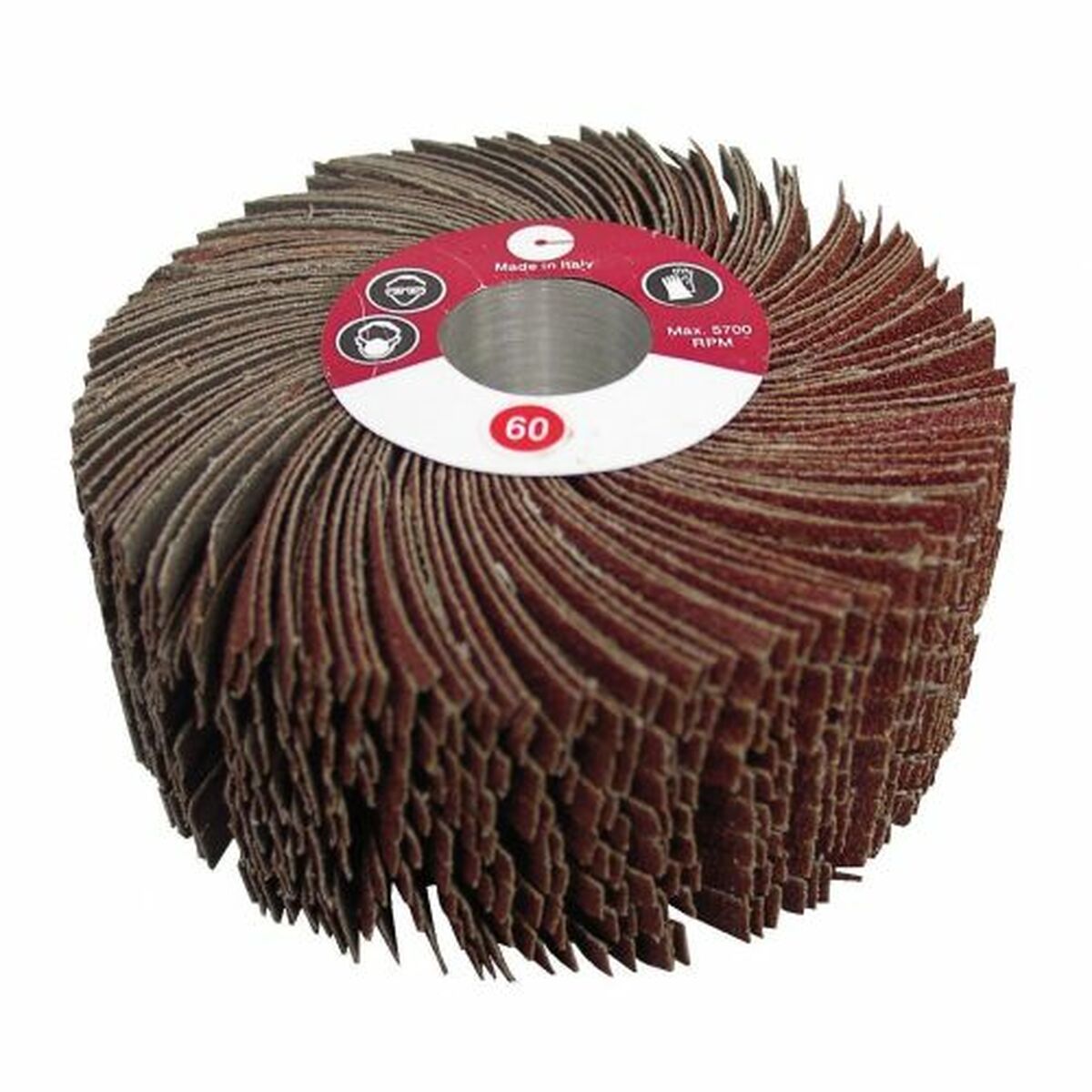 Roda de lixas em camadas com núcleo Calflex 19k 50 mm 120 mm 40 g