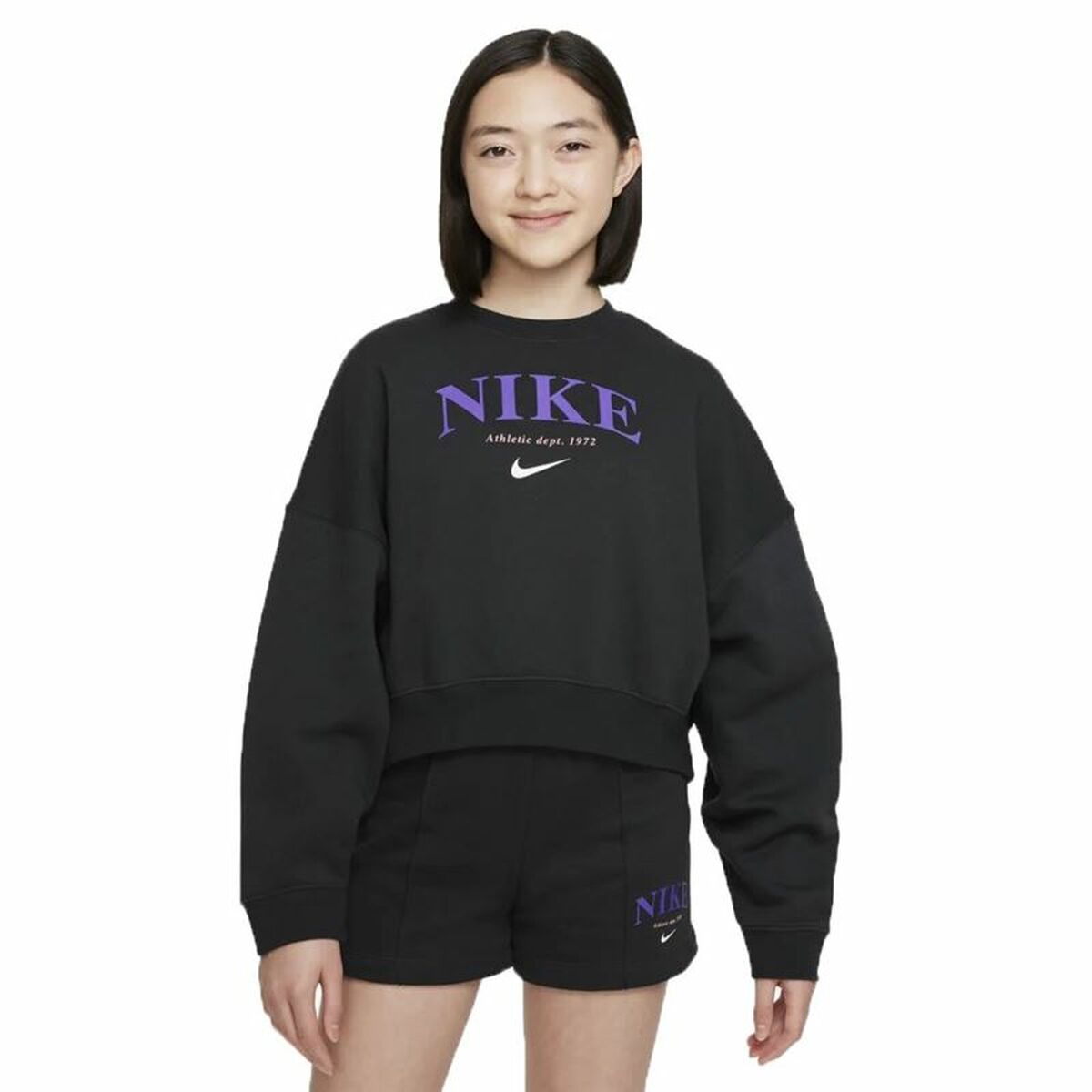 Camisola sem Capuz Menina Nike Sportswear Trend Preto