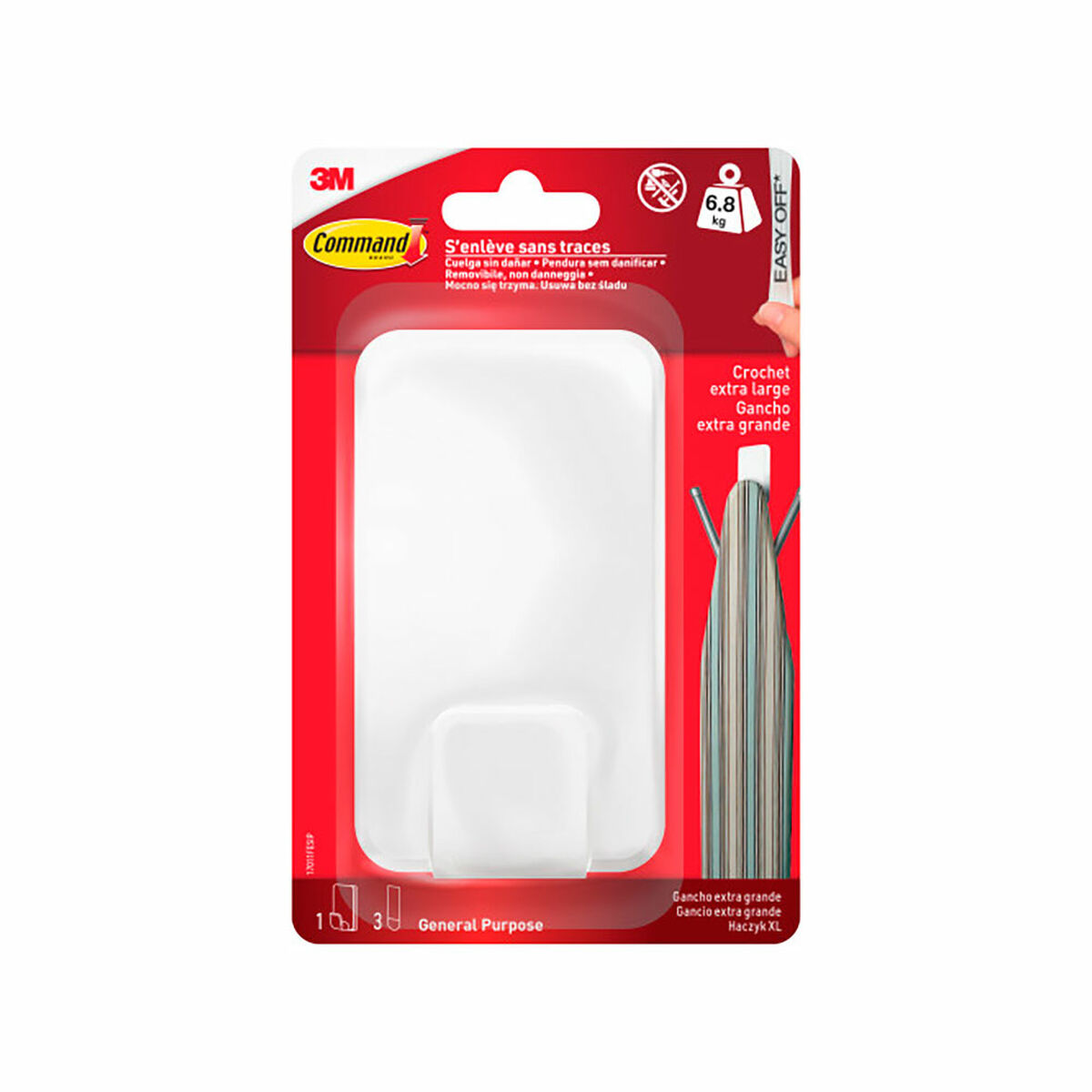 Gancho para pendurar 3M 6,8 kg Branco Plástico (1 Unidade)