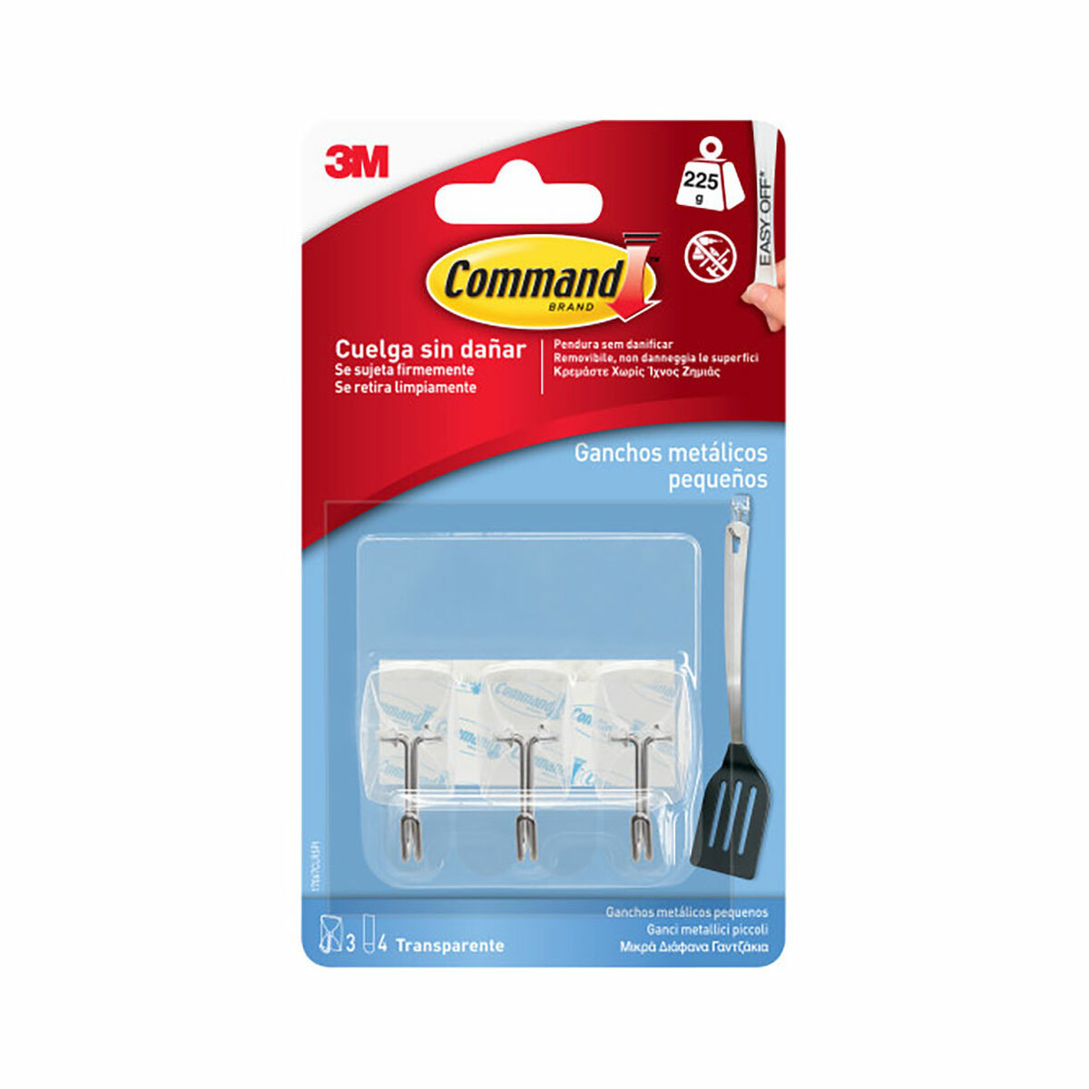 Gancho para pendurar 3M Transparente 225 g 19 X 41 X 19 MM Plástico