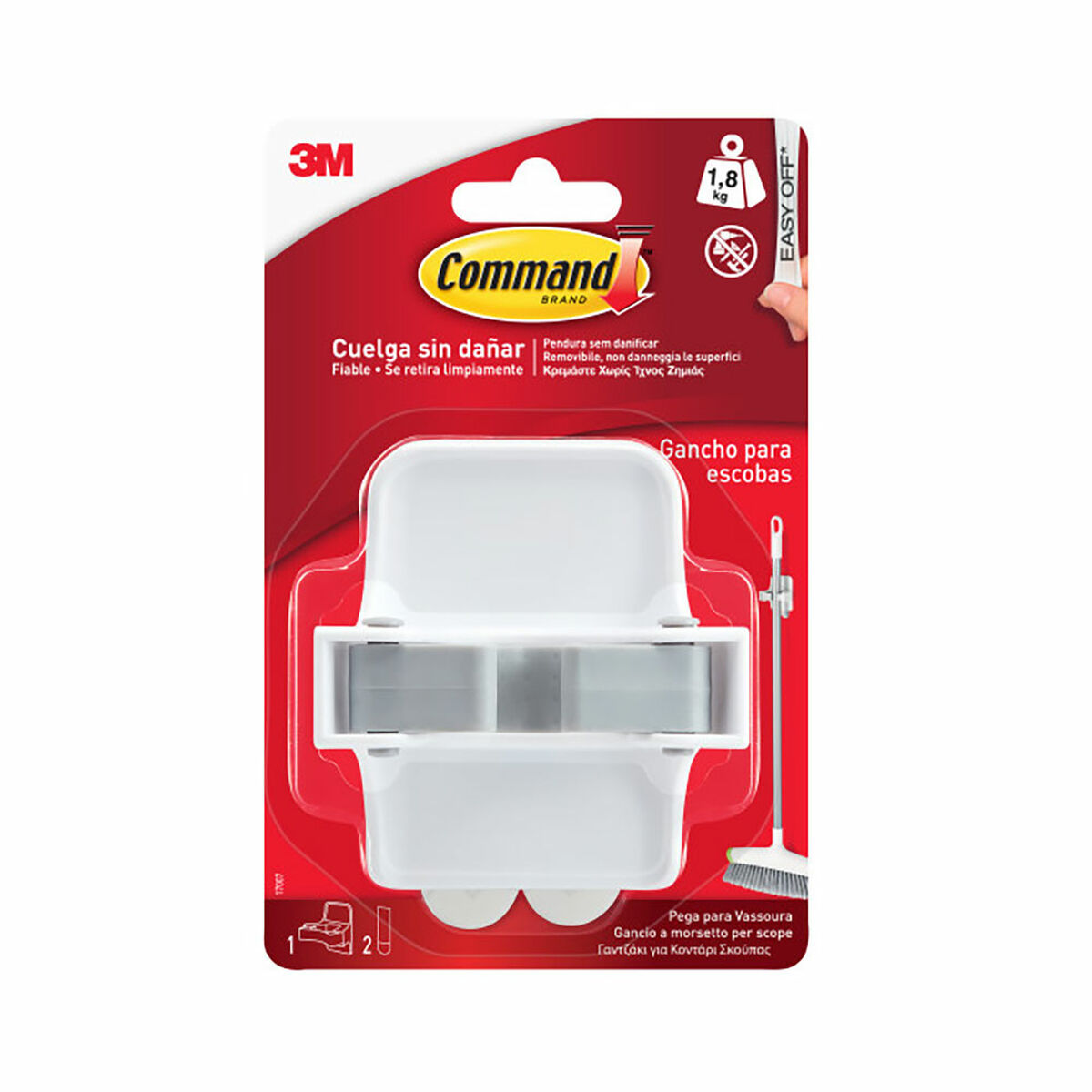 Gancho para pendurar 3M 1,8 kg Vassoura (1 Unidade)
