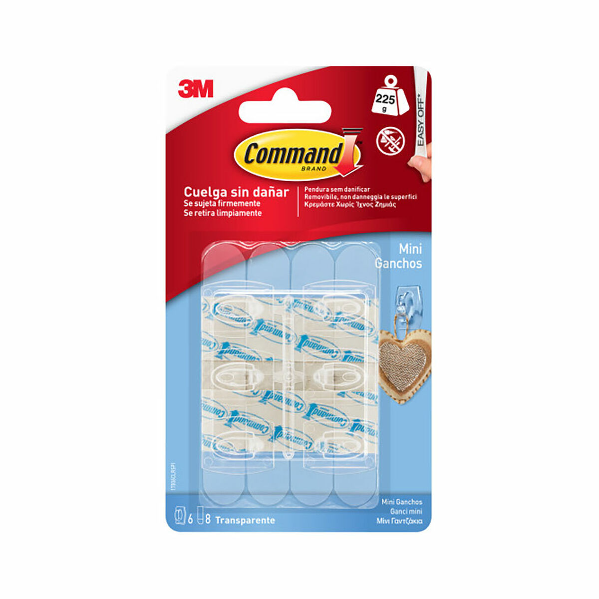 Gancho para pendurar 3M 225 g Transparente Plástico (6 Unidades)