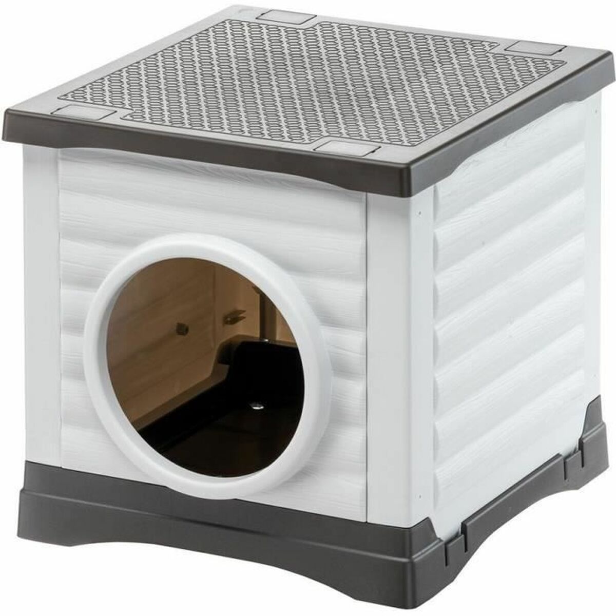 Cama para animal de estimação Ferplast PETVILLA 50 Resina Termoplástico 38,5 x 43 x 38,5 cm Branco Cinzento