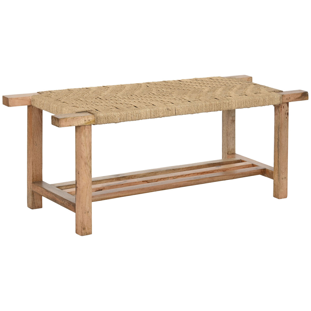Banqueta Home ESPRIT Corda Madeira de mangueira 127 x 41 x 47 cm