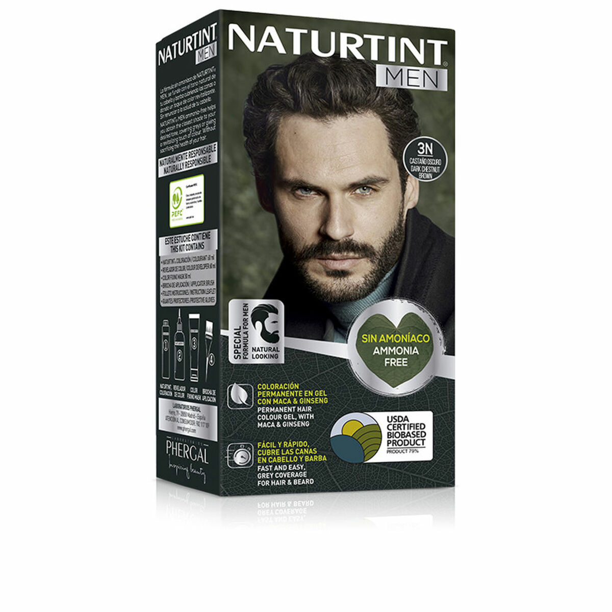 Tinta Permanente Naturtint NATURTINT MEN 3 - Castanho Escuro