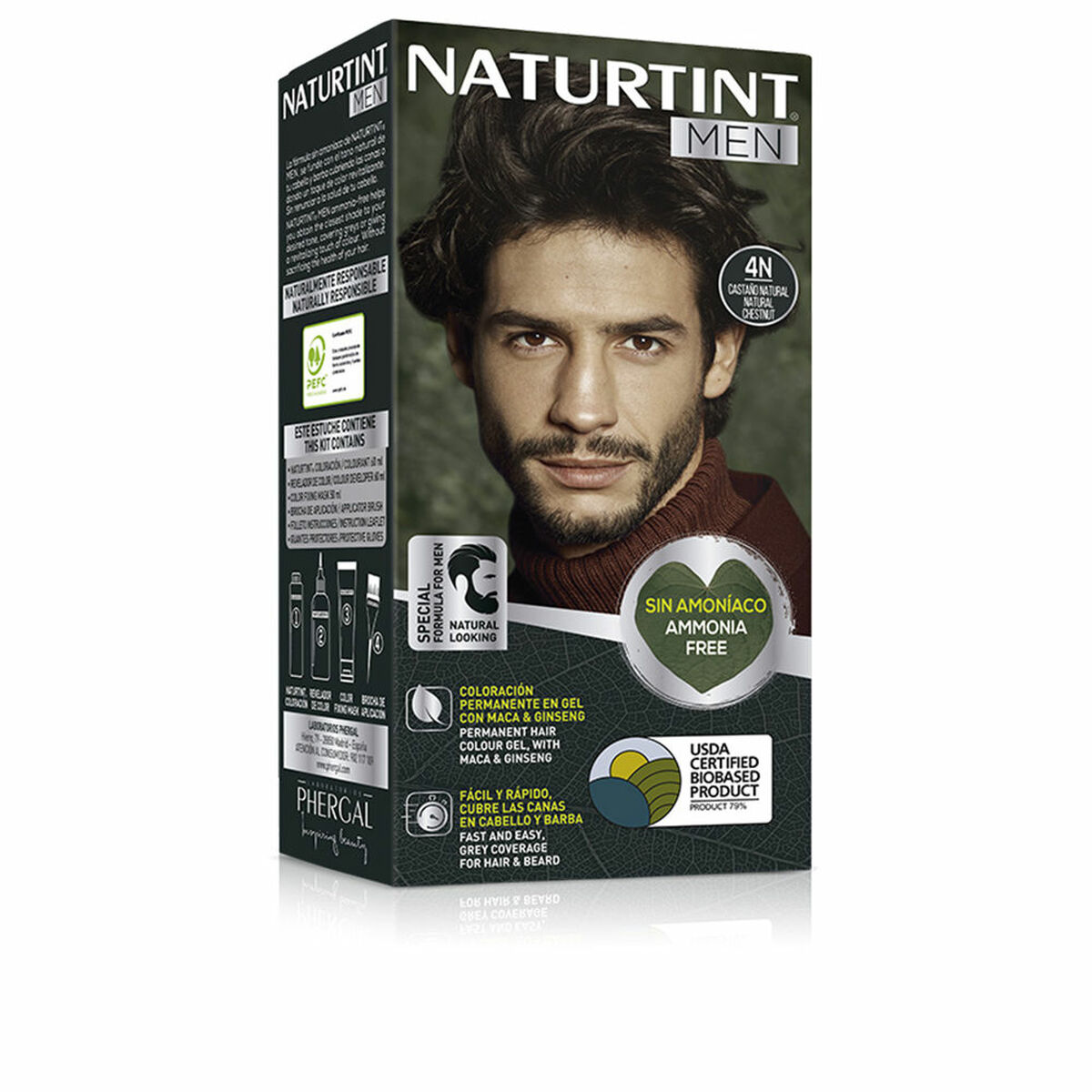 Tinta Permanente Naturtint NATURTINT MEN Nº 4n-Castano Natural