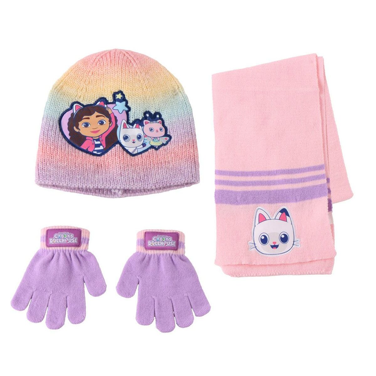 Gorro, Cachecol e Luvas Gabby's Dollhouse Multicolor 3 Peças
