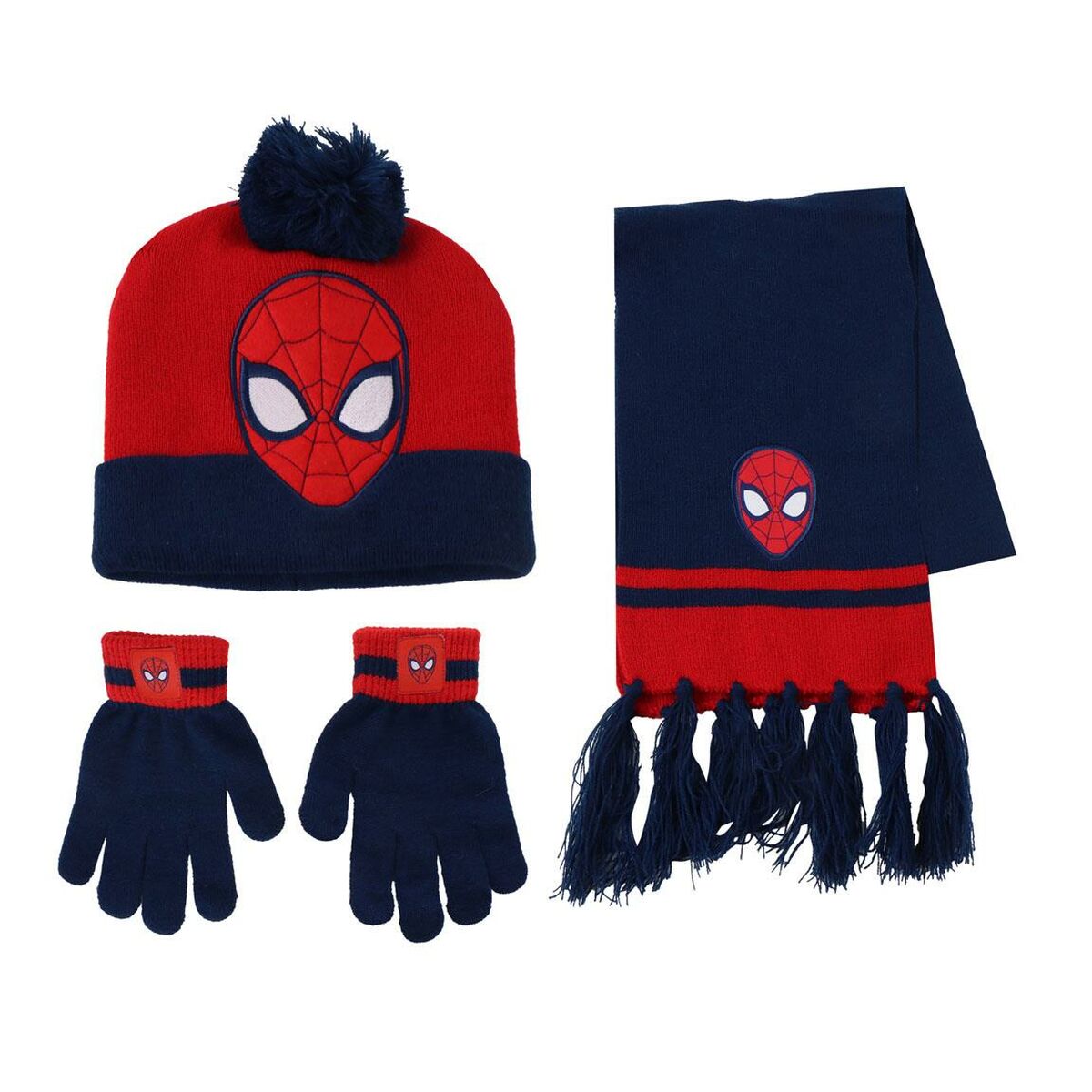 Gorro, Cachecol e Luvas Spider-Man Azul 3 Peças