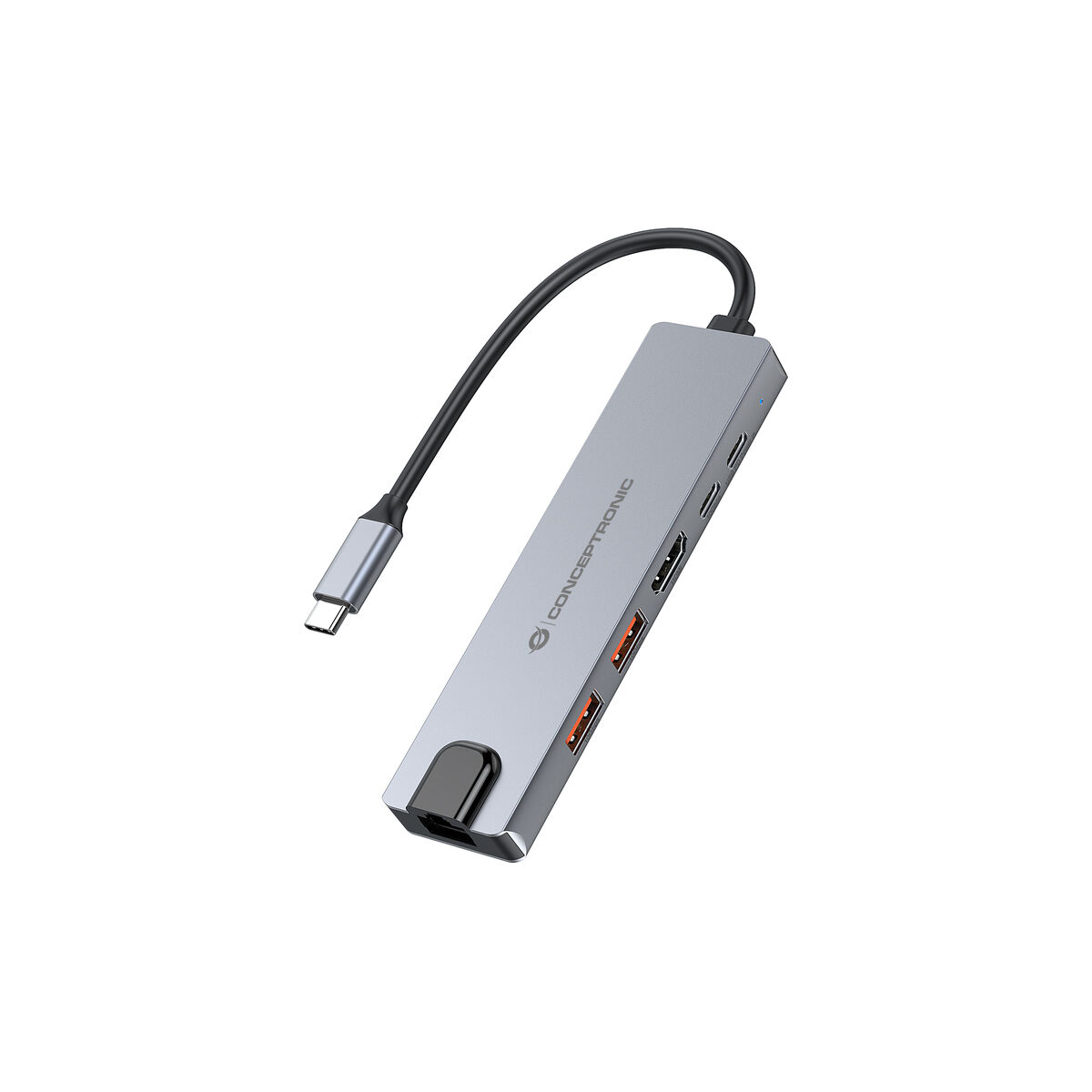 Hub USB Conceptronic 6 en 1 USB 3.2 Gen 2 Cinzento