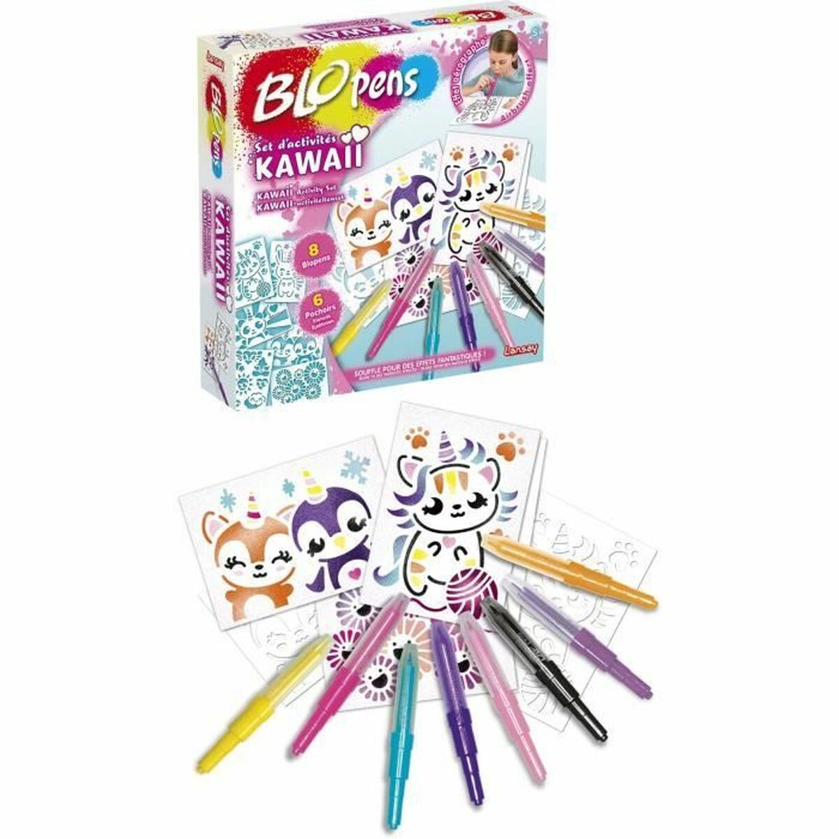 Caixa de Atividades para Colorir Lansay BLOPENS KAWAII Multicolor