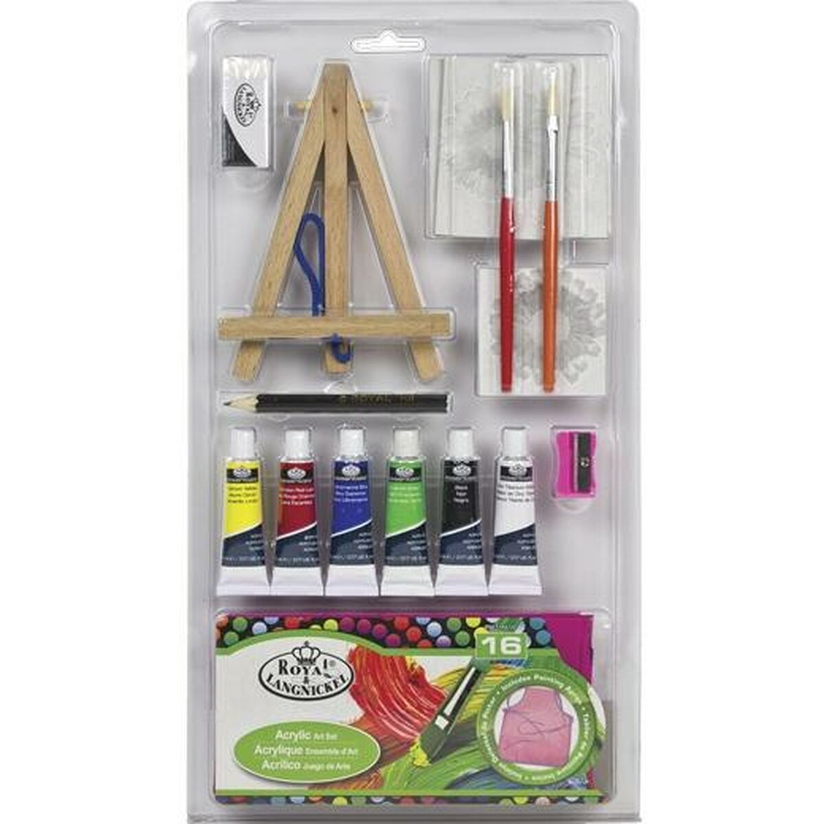 Conjunto de tintas acrílicas Royal & Langnickel Multicolor 16 Peças