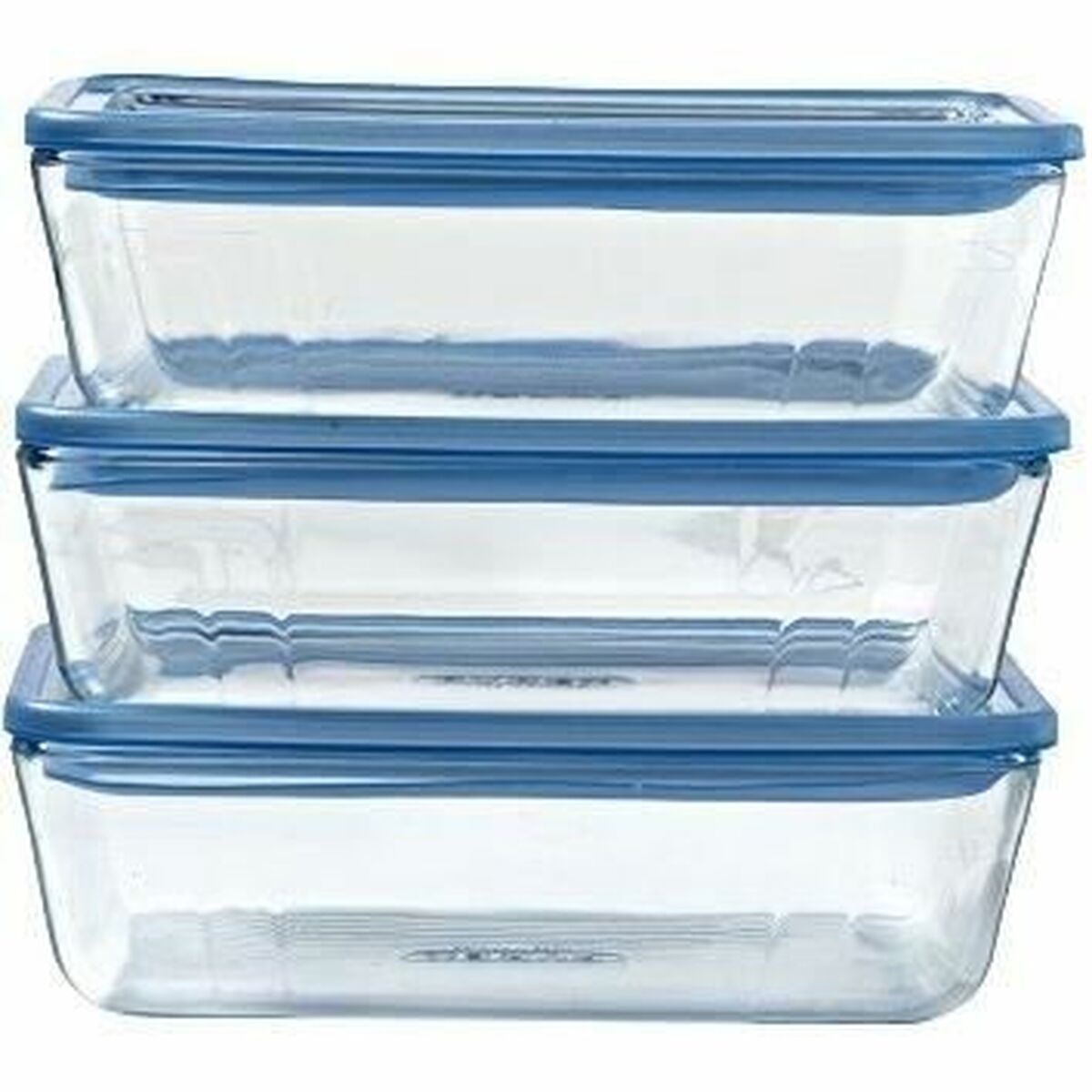 Conjunto de Lancheiras Pyrex Azul Transparente 2,6 L 3 Peças