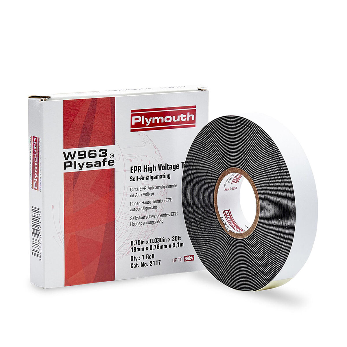 Fita isoladora Plymouth Preto Borracha natural 19 x 0,76 mm 9,1 M
