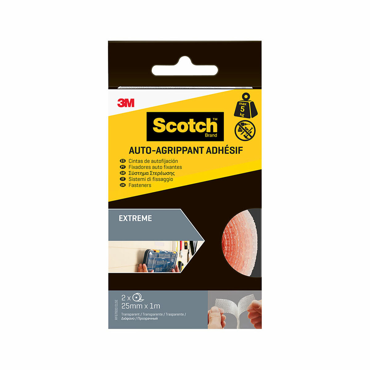 Fita Adesiva Scotch Transparente 25 mm x 1 m 1,5 m 5 kg 2 Peças