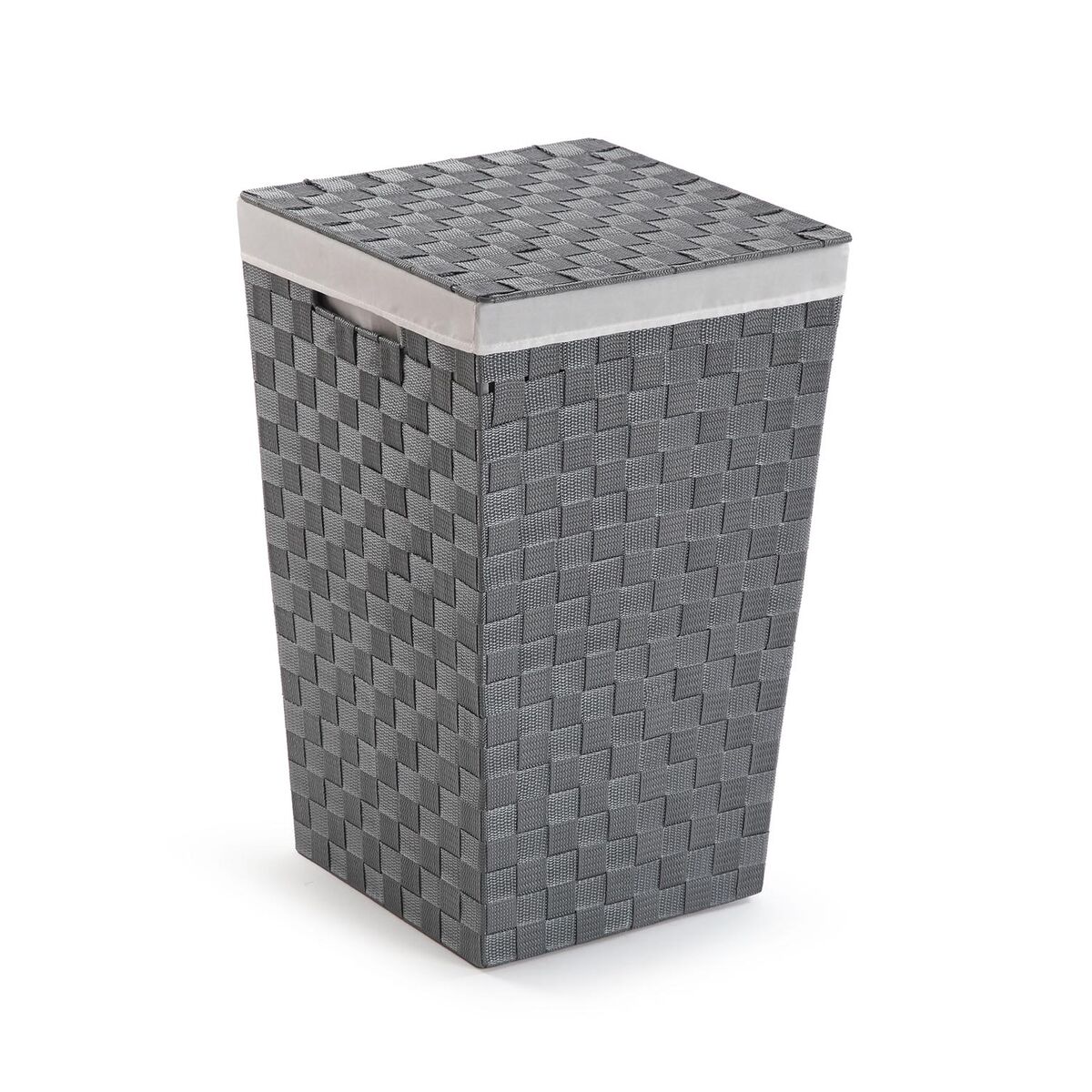 Cesto de Roupa Suja Versa Cinzento Poliéster Metal Polipropileno 33 x 52 x 33 cm