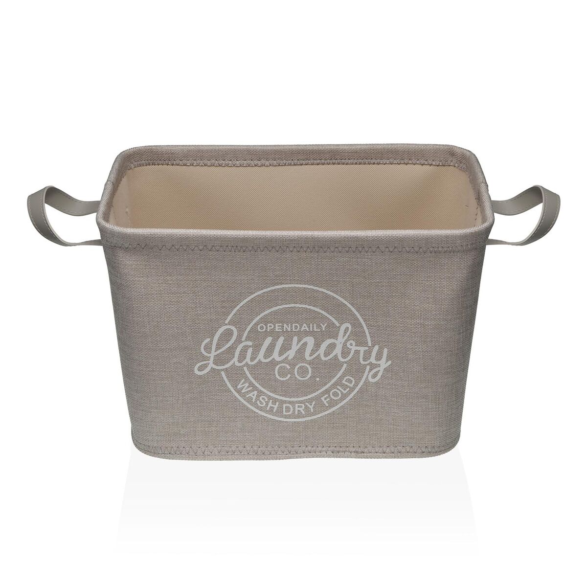 Cesto de Roupa Suja Versa Cinzento Poliéster PVC Metal EVA 38 x 25 x 26 cm