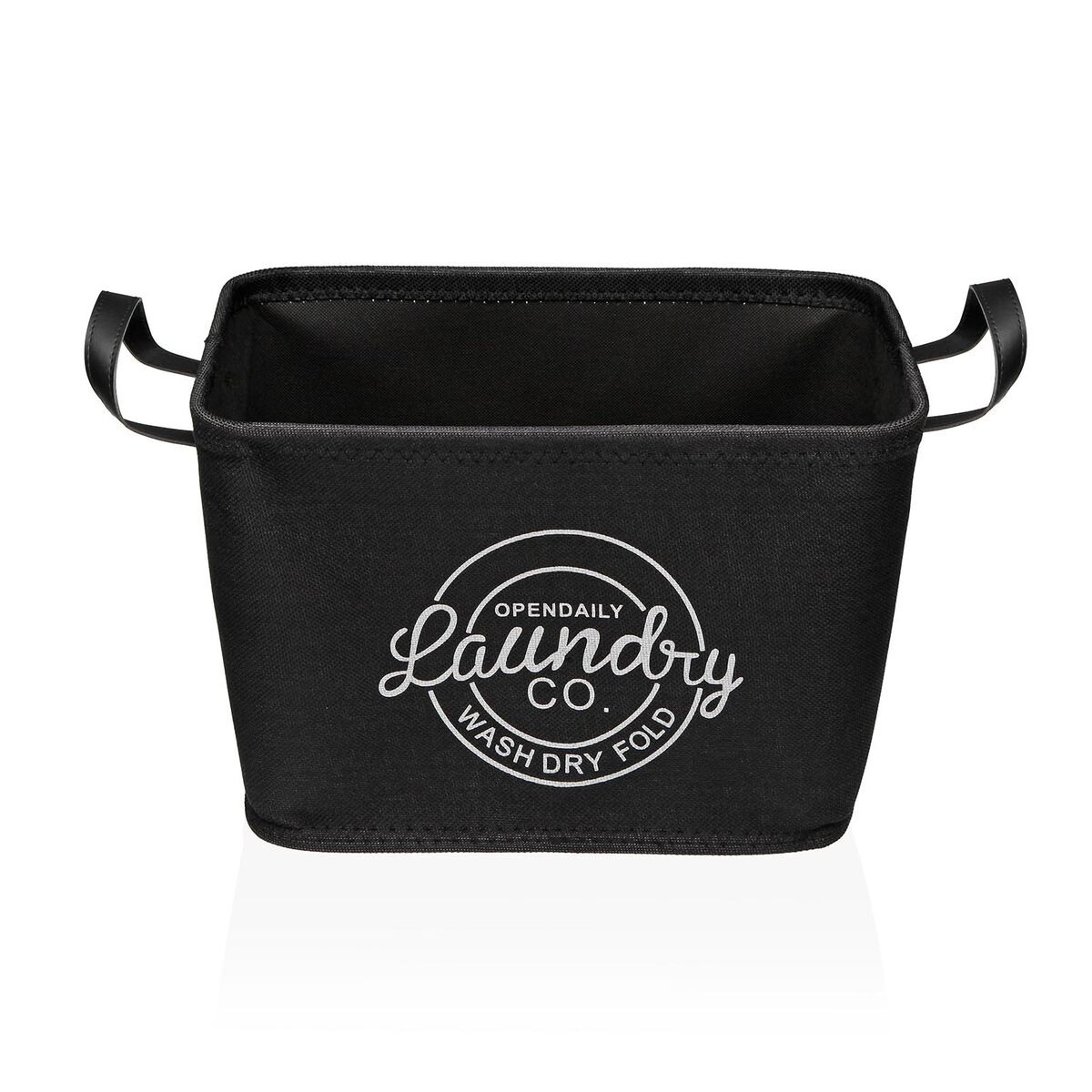 Cesto de Roupa Suja Versa Preto Poliéster PVC Metal EVA 38 x 25 x 26 cm