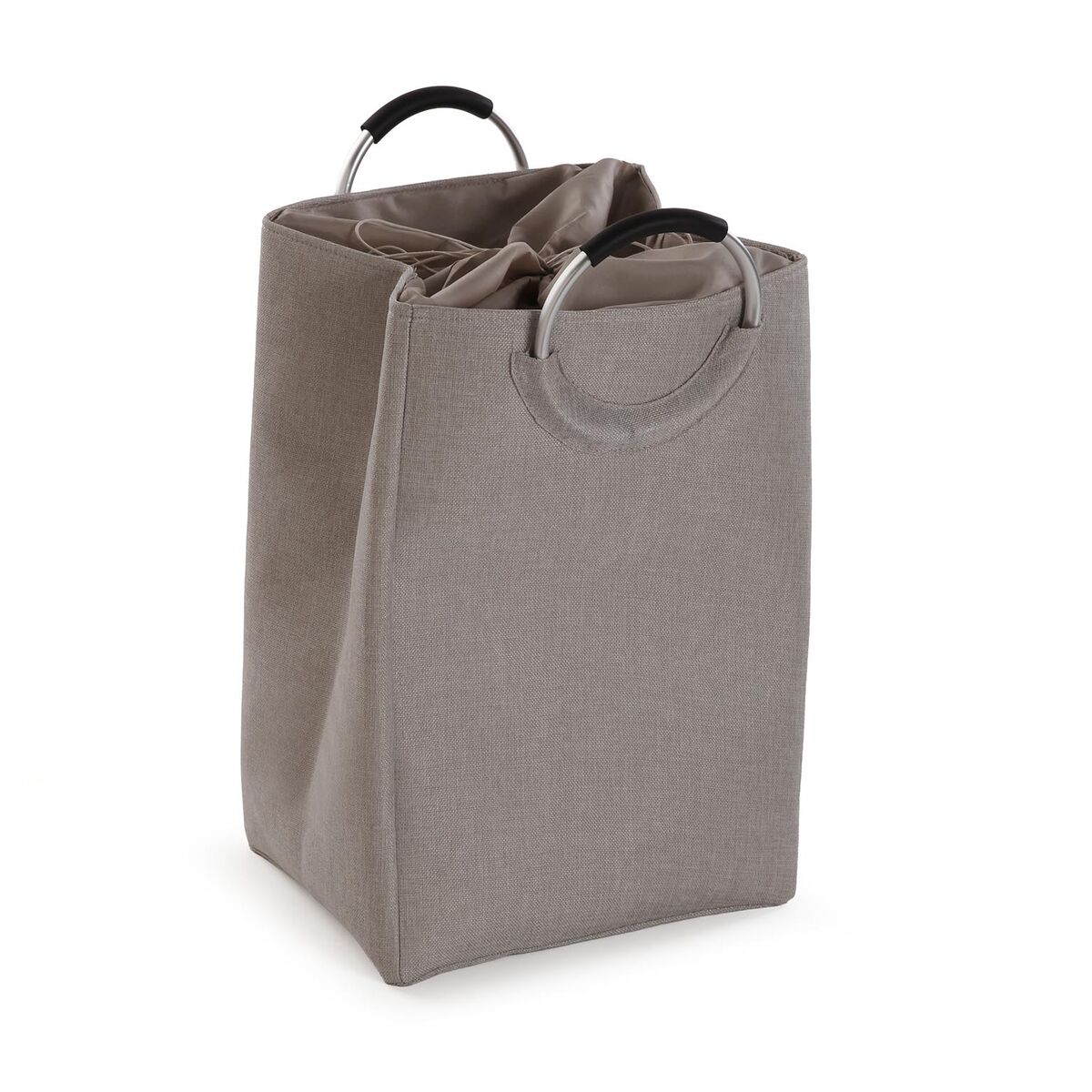 Cesto de Roupa Suja Versa Cinzento Alumínio Polipropileno EVA 36 X 55 X 30 CM