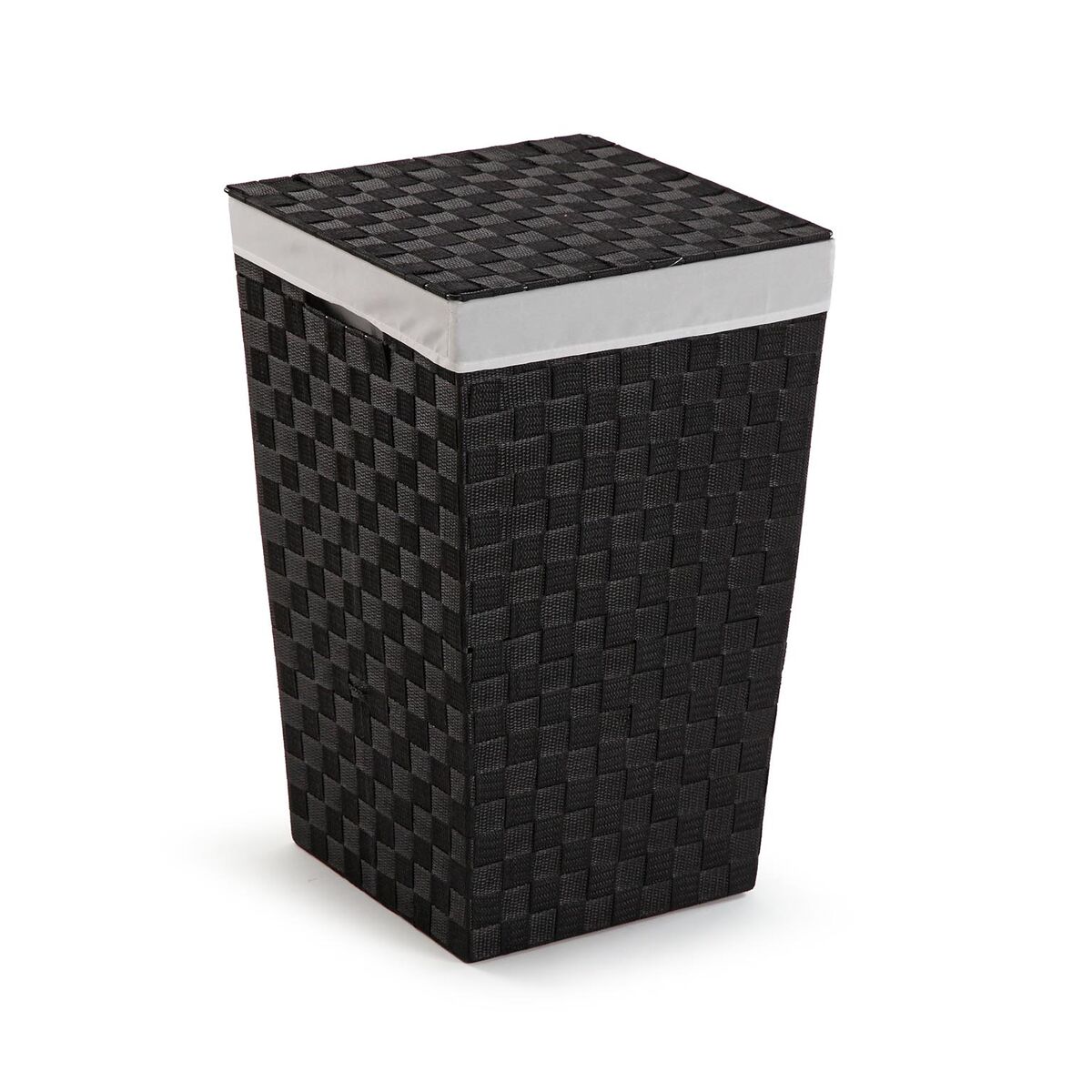 Cesto de Roupa Suja Versa Preto Poliéster Metal Polipropileno 33 x 52 x 33 cm