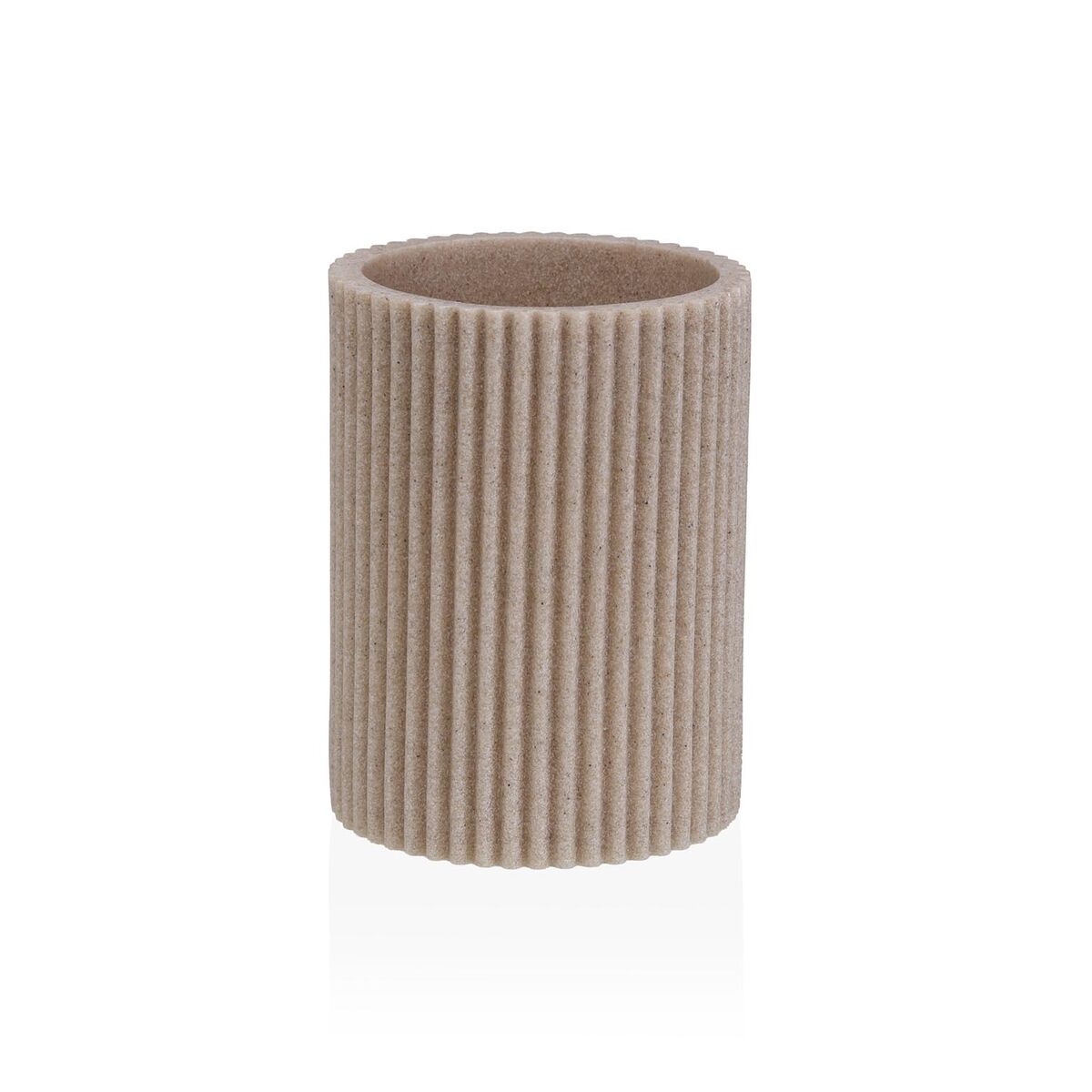 Suporte para a escova de Dentes Versa Bege Resina 6,9 x 10,2 x 6,9 cm