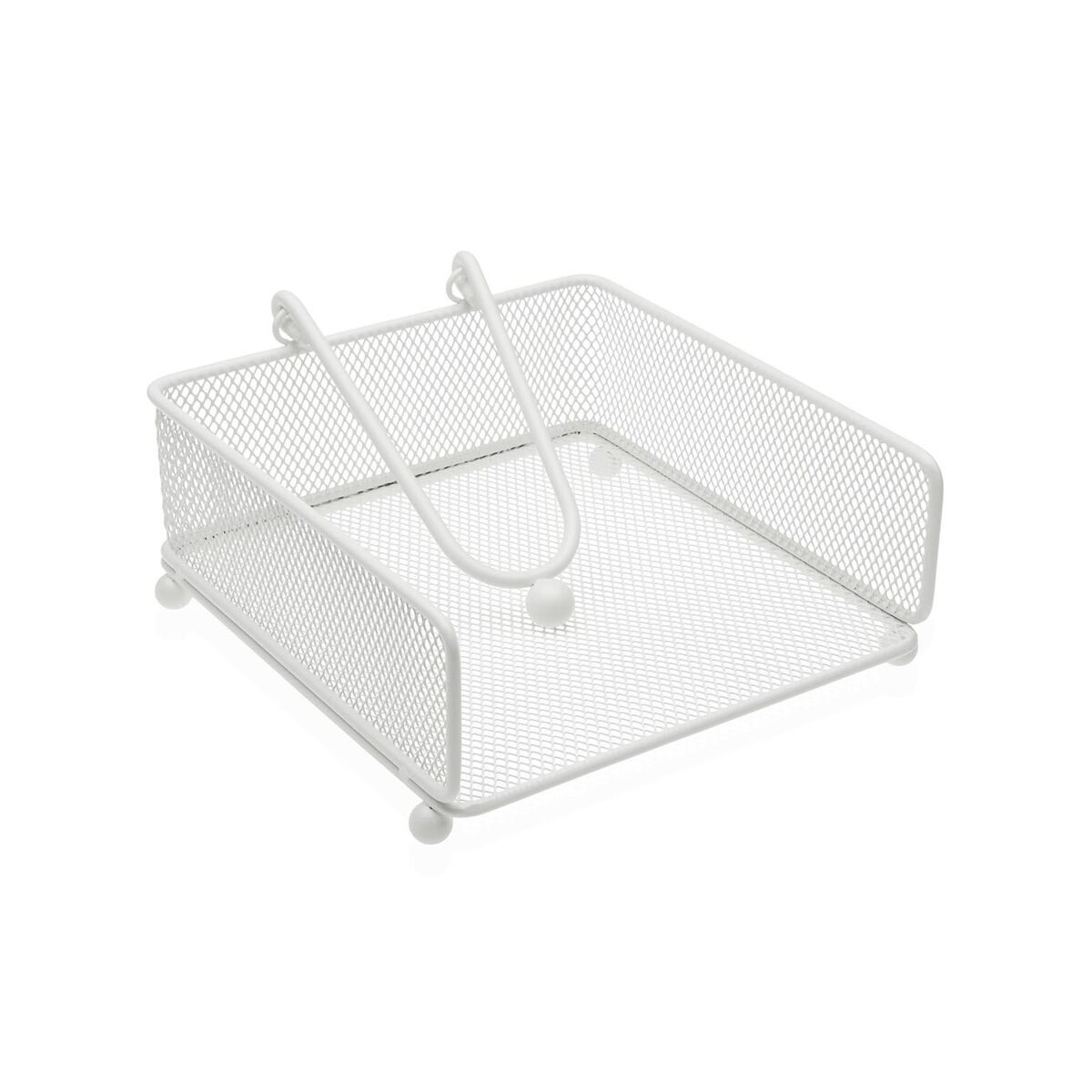 Porta-guardanapos Versa Branco Aço Ferro 17,5 X 9 X 18 CM
