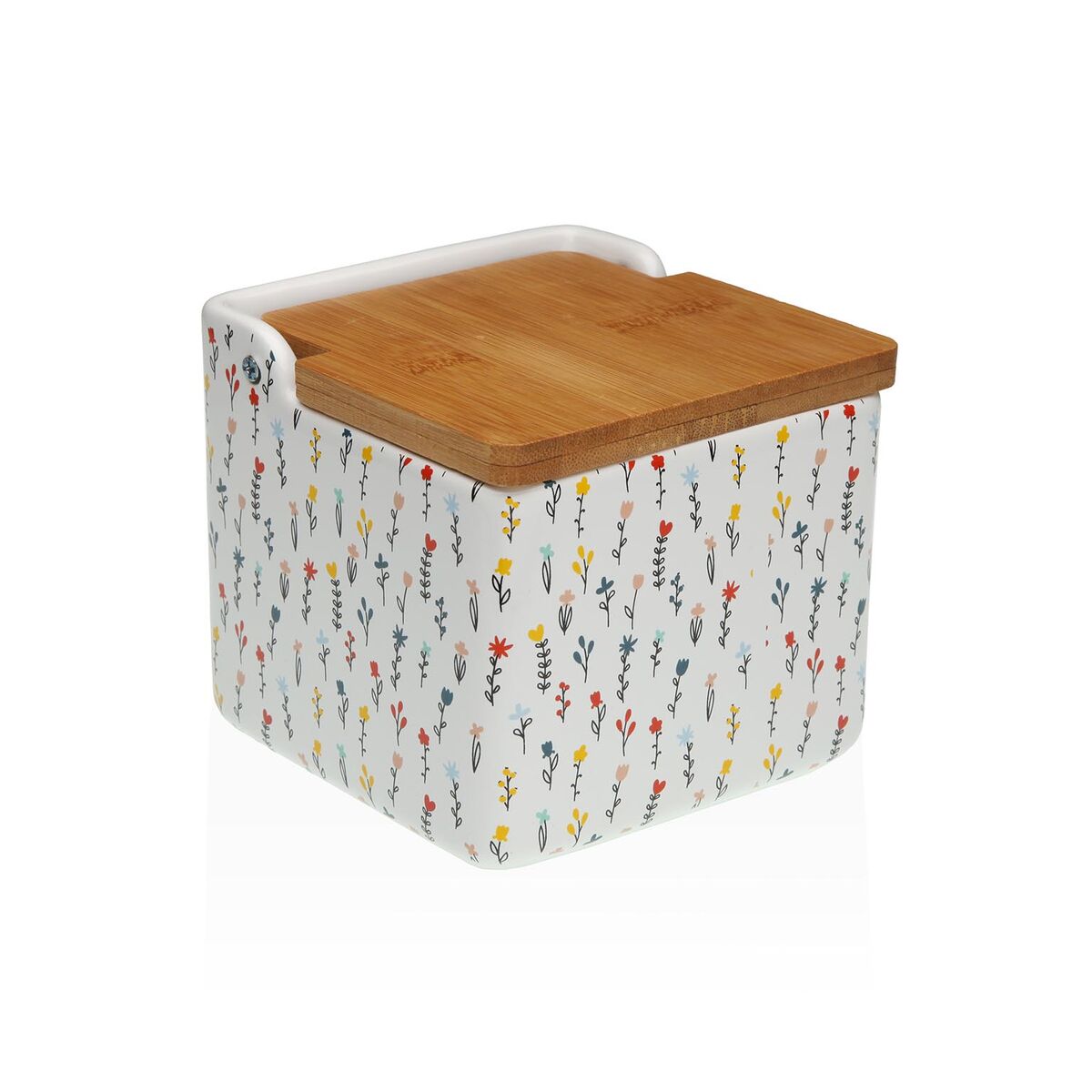 Saleiro com Tampa Versa Blume Cerâmica 12,2 x 11,5 x 12,2 cm