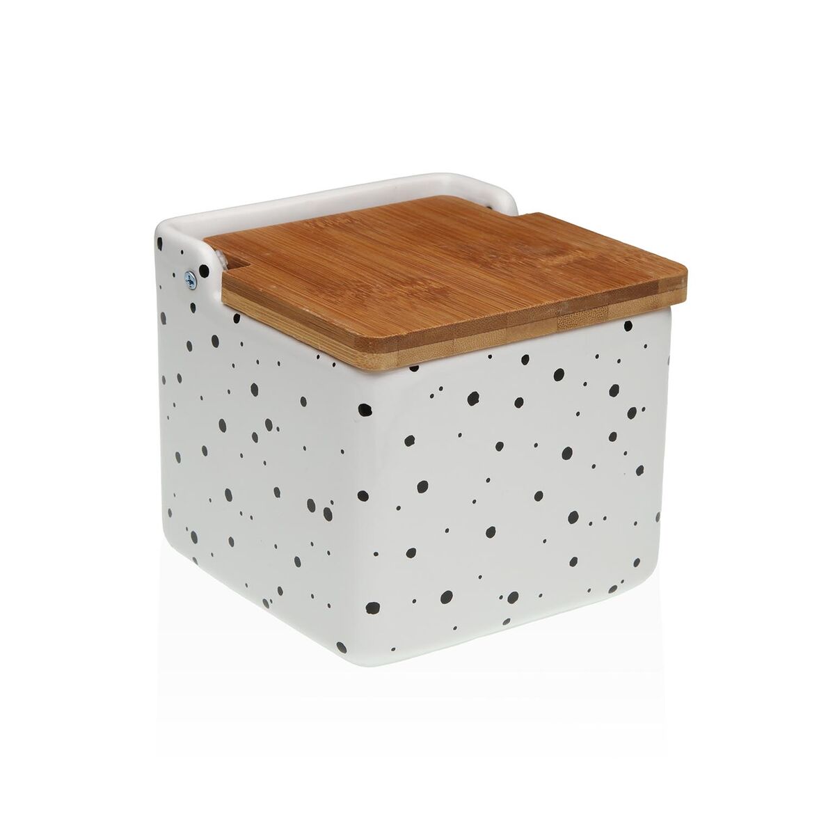 Saleiro com Tampa Versa Speckle Cerâmica 12,2 x 11,5 x 12,2 cm