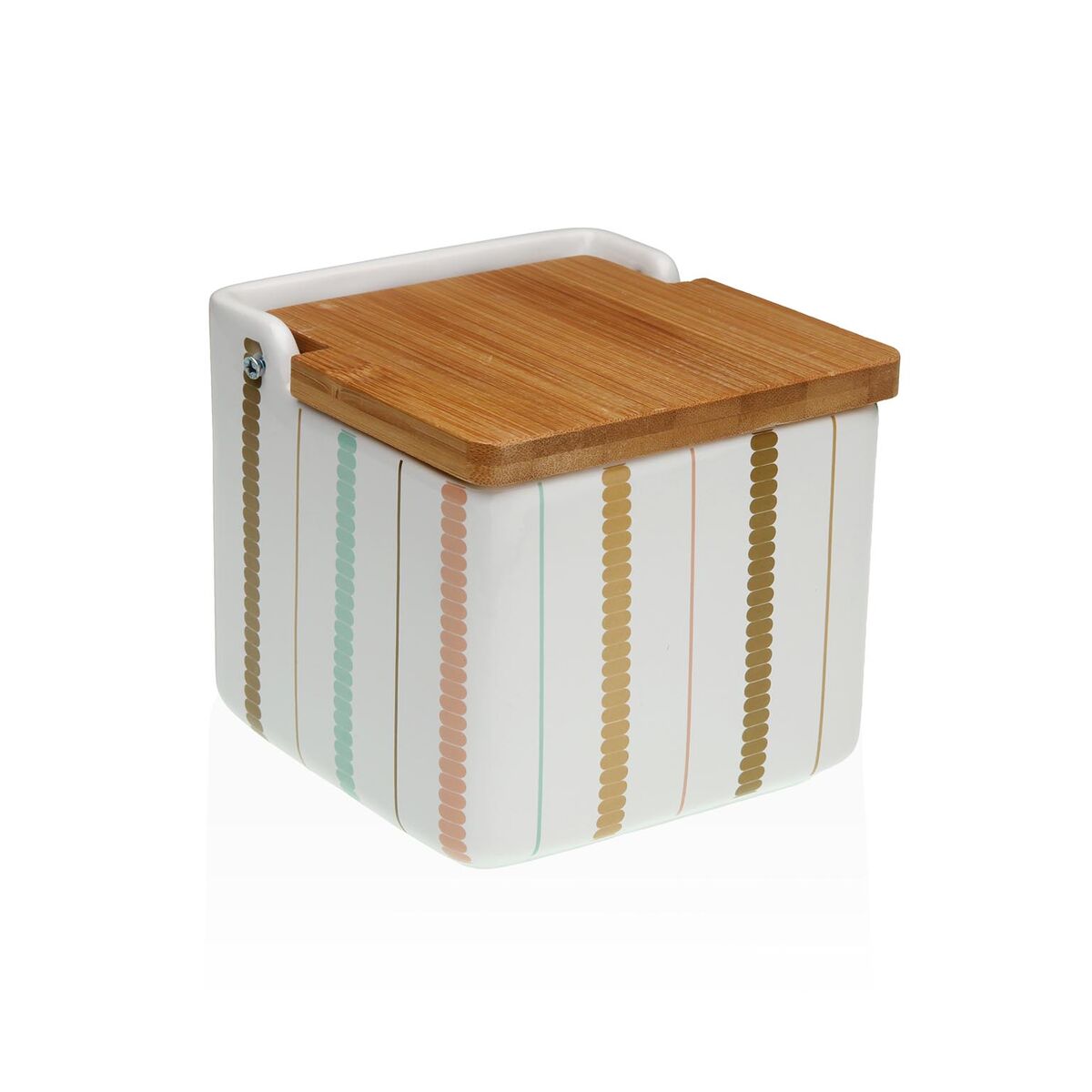 Saleiro com Tampa Versa Flint Cerâmica 12,2 x 11,5 x 12,2 cm