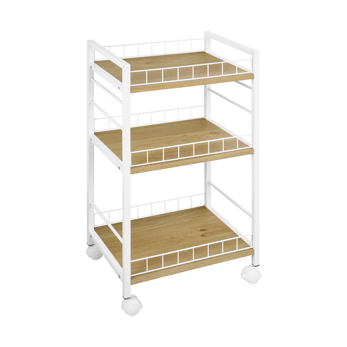 Carrinho de Vegetais Versa Branco Metal Plástico Melamina 30 x 76 x 40 cm