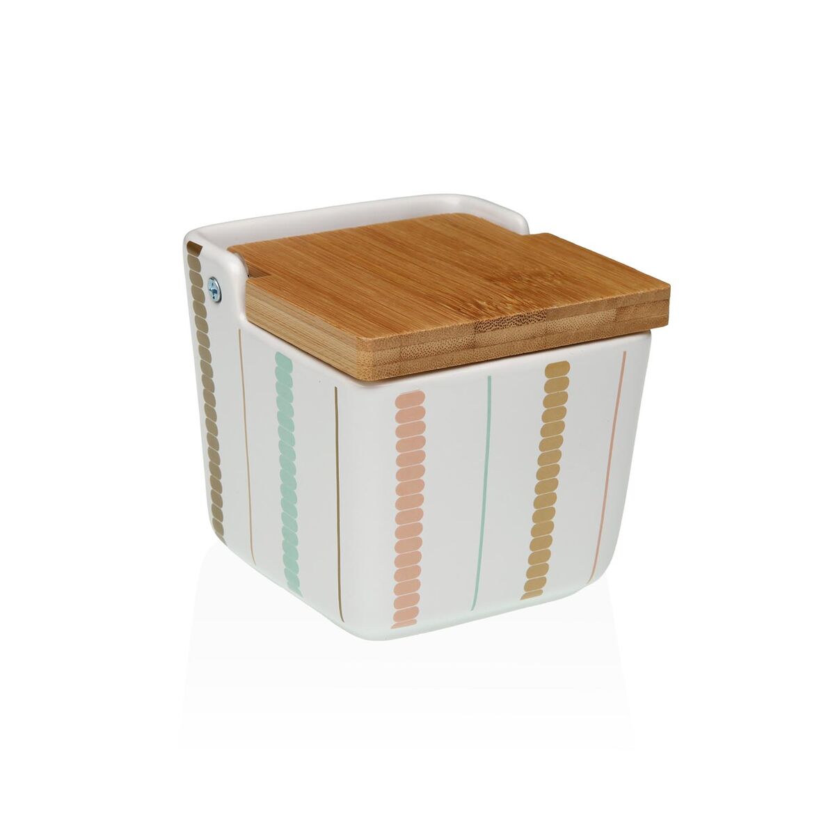 Saleiro com Tampa Versa Flint Cerâmica 8,8 x 8,5 x 8,8 cm