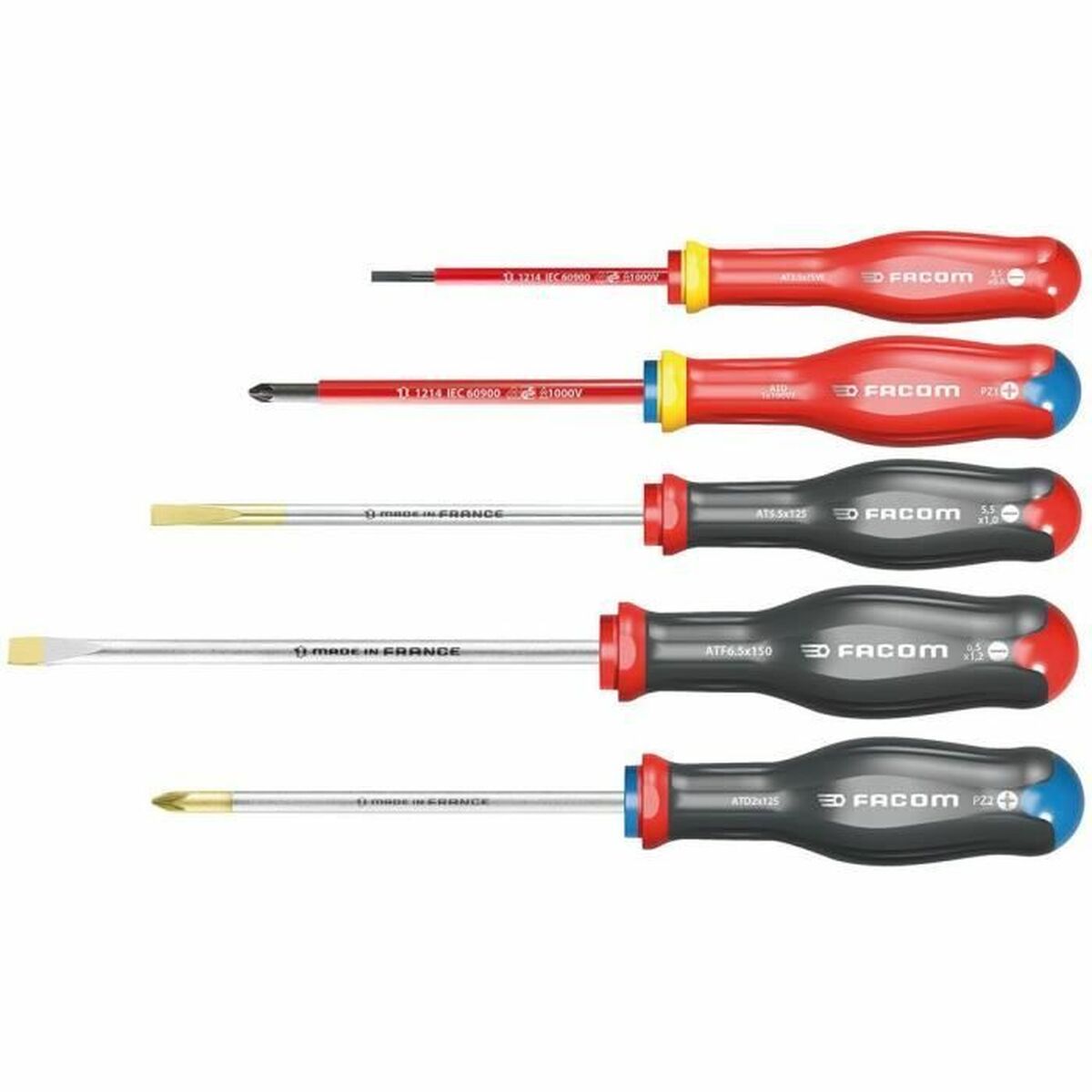 Conjunto de Chaves de Parafusos de Eletricista Facom AT.J5VEPB Multicolor 5 Peças