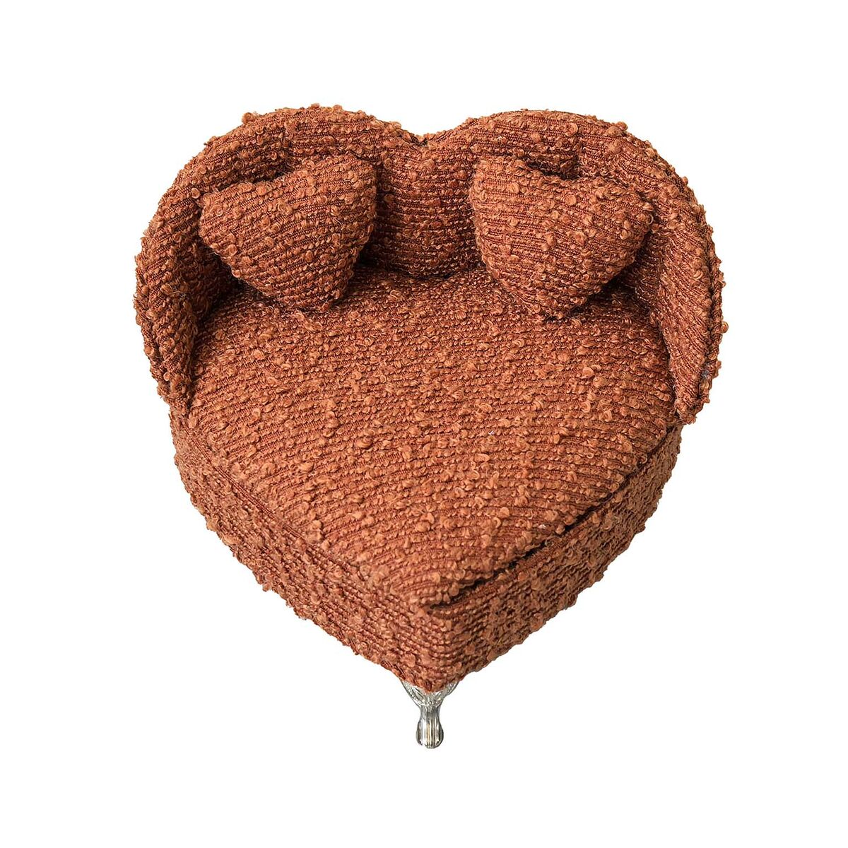 Guarda-Joias Versa Vermelho Poliéster Metal Espelho Madeira MDF 16 X 13,5 X 16 CM Sofá