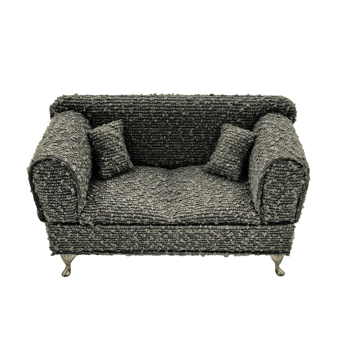 Guarda-Joias Versa Cinzento Poliéster Metal Espelho Madeira MDF 9,5 X 12,5 X 23,5 CM Sofá