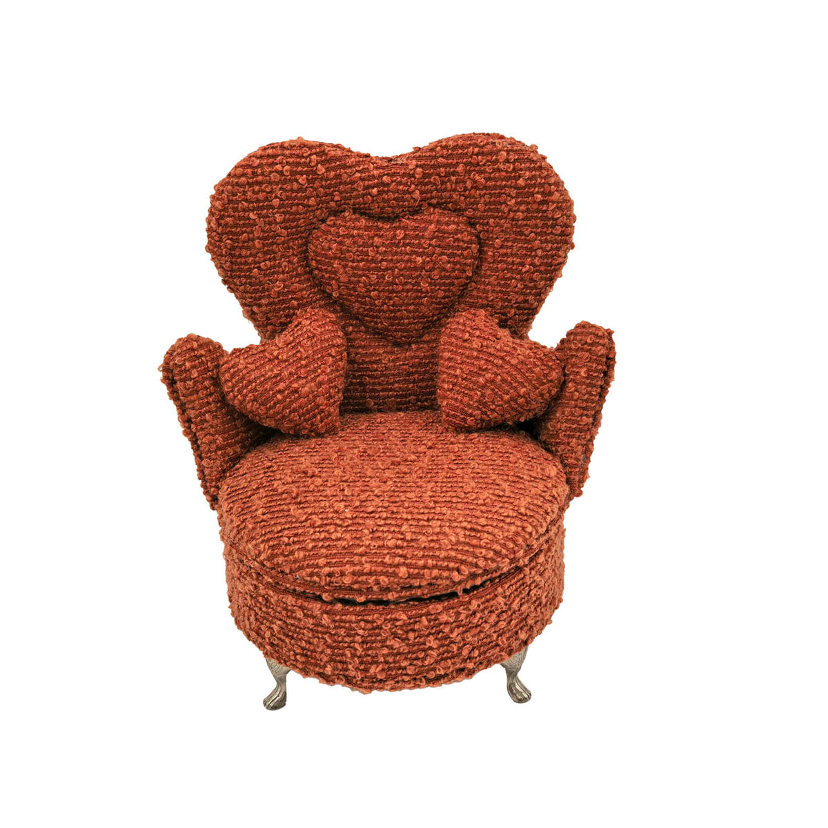Guarda-Joias Versa Vermelho Poliéster Metal Espelho Madeira MDF 12 x 19 x 18 cm Poltrona
