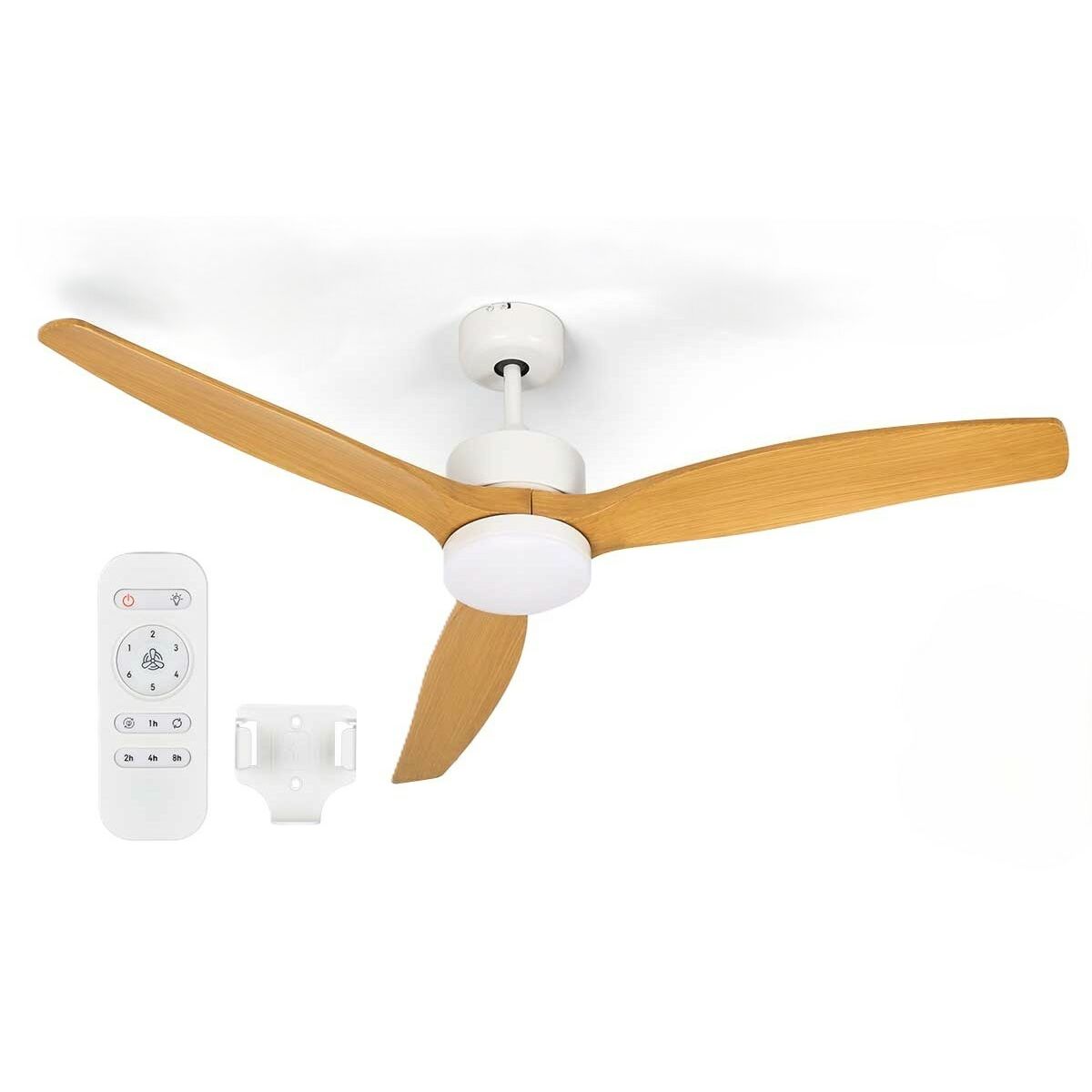 Ventilador de Teto com Luz Argon Branco Castanho 40 W Ø 132 cm