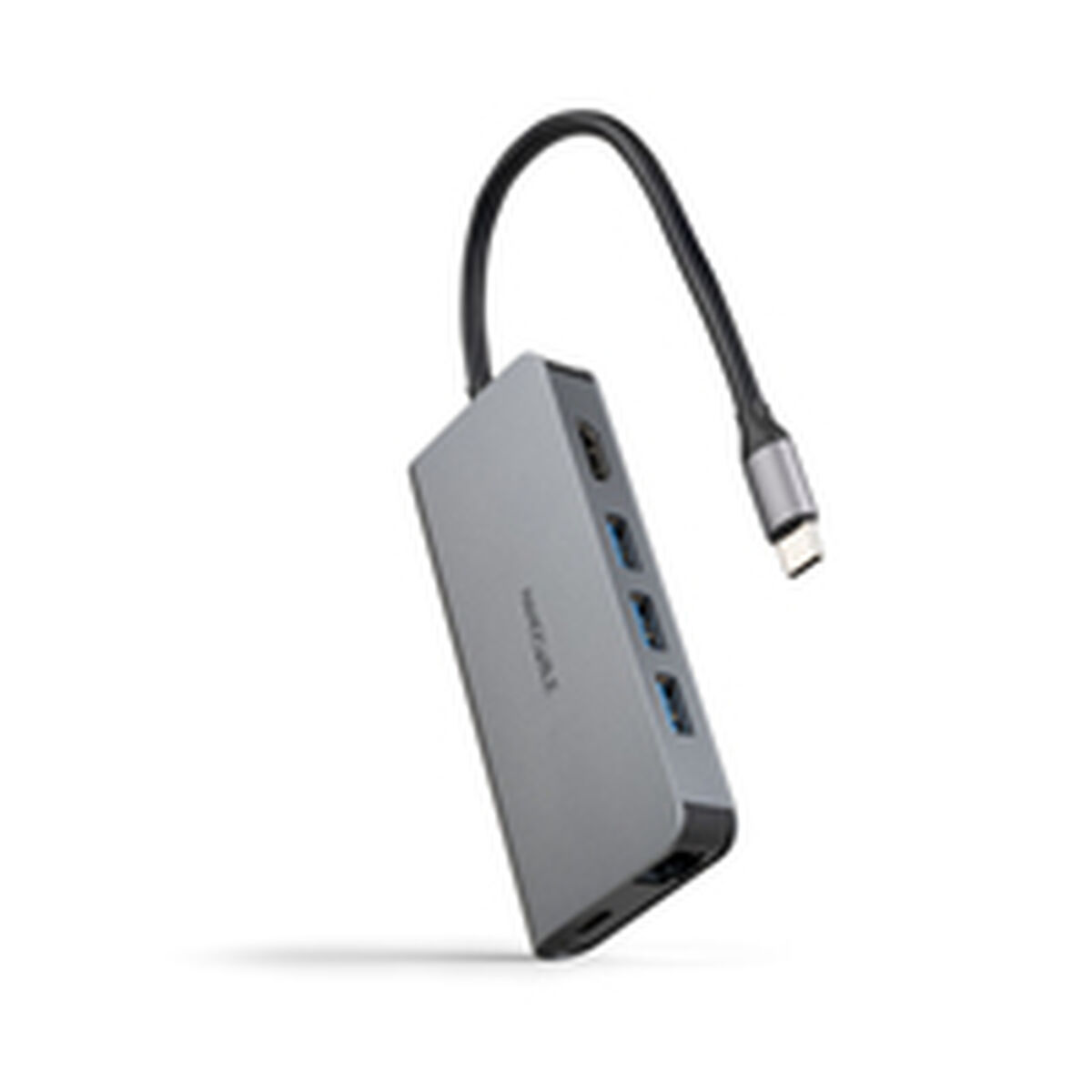 Hub USB NANOCABLE Hub 8en1 Cinzento 18 cm