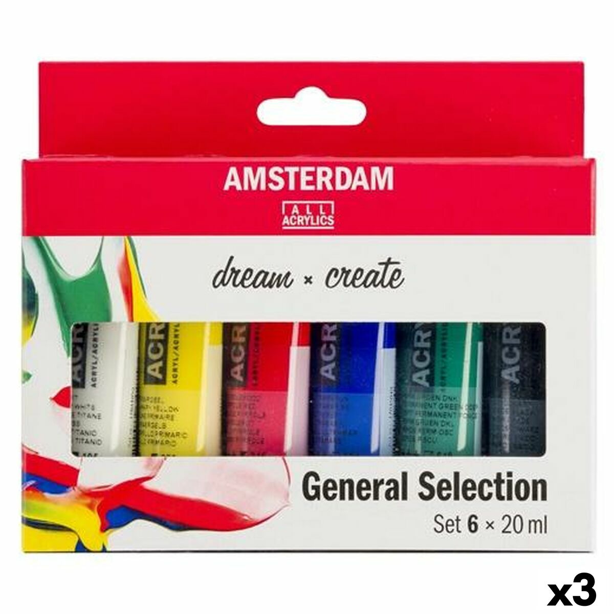 Conjunto de tintas acrílicas Talens Amsterdam Dream General Selection Multicolor 20 ml 6 Peças (3 Unidades)