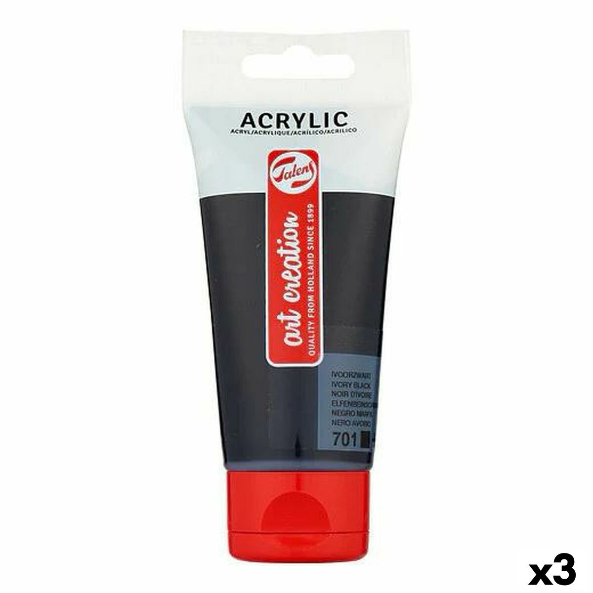Tinta acrílica Talens Art Creation Preto 75 ml (3 Unidades)