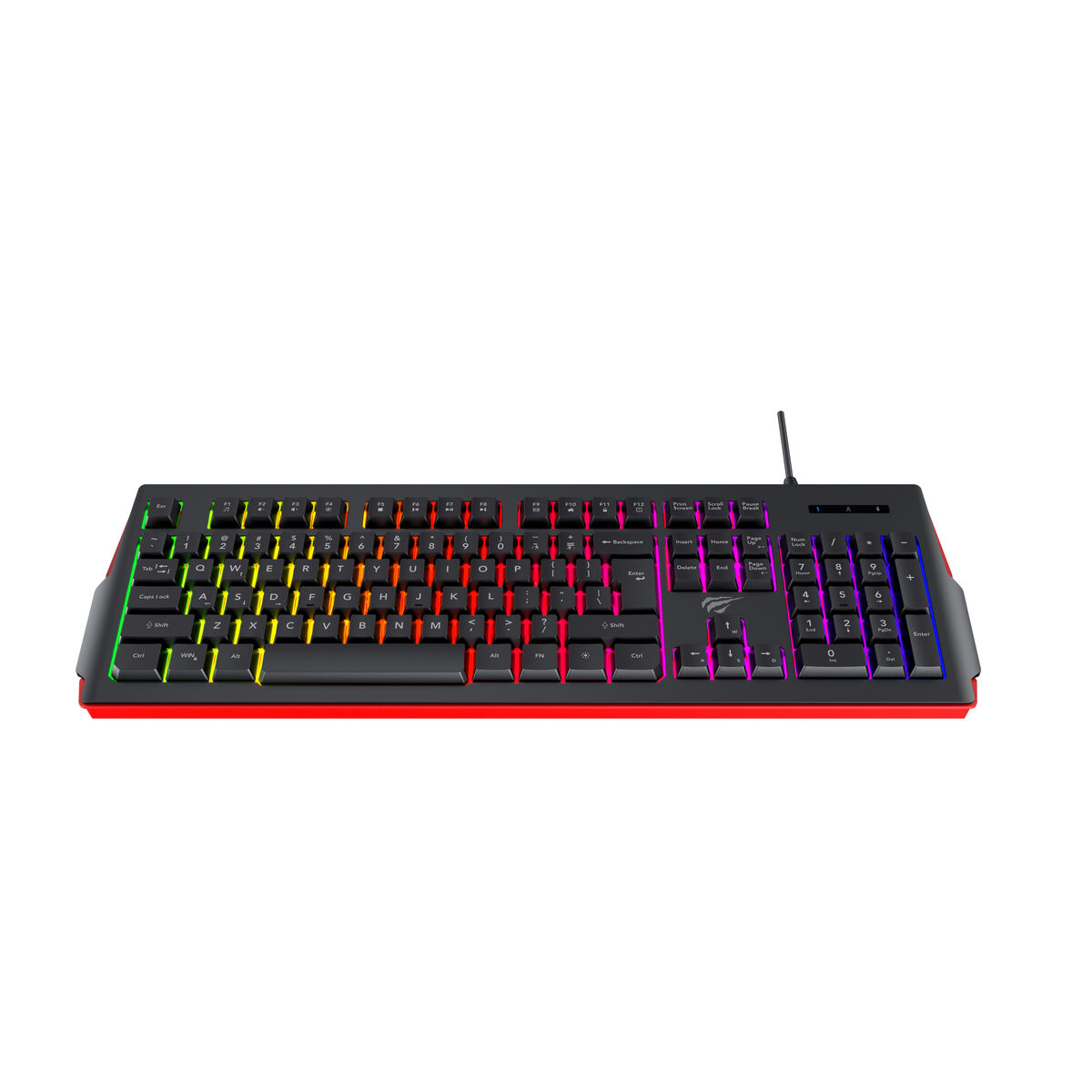 Teclado Havit KB866Lbr Preto Vermelho QWERTY