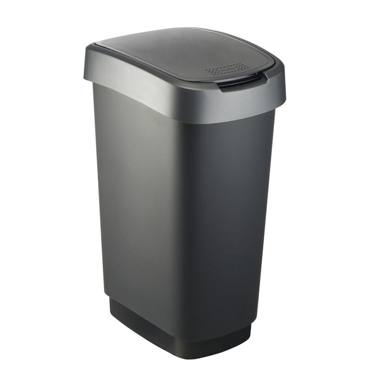Caixote de Lixo para Reciclagem Rotho Twist Silver Prateado Plástico 50 L