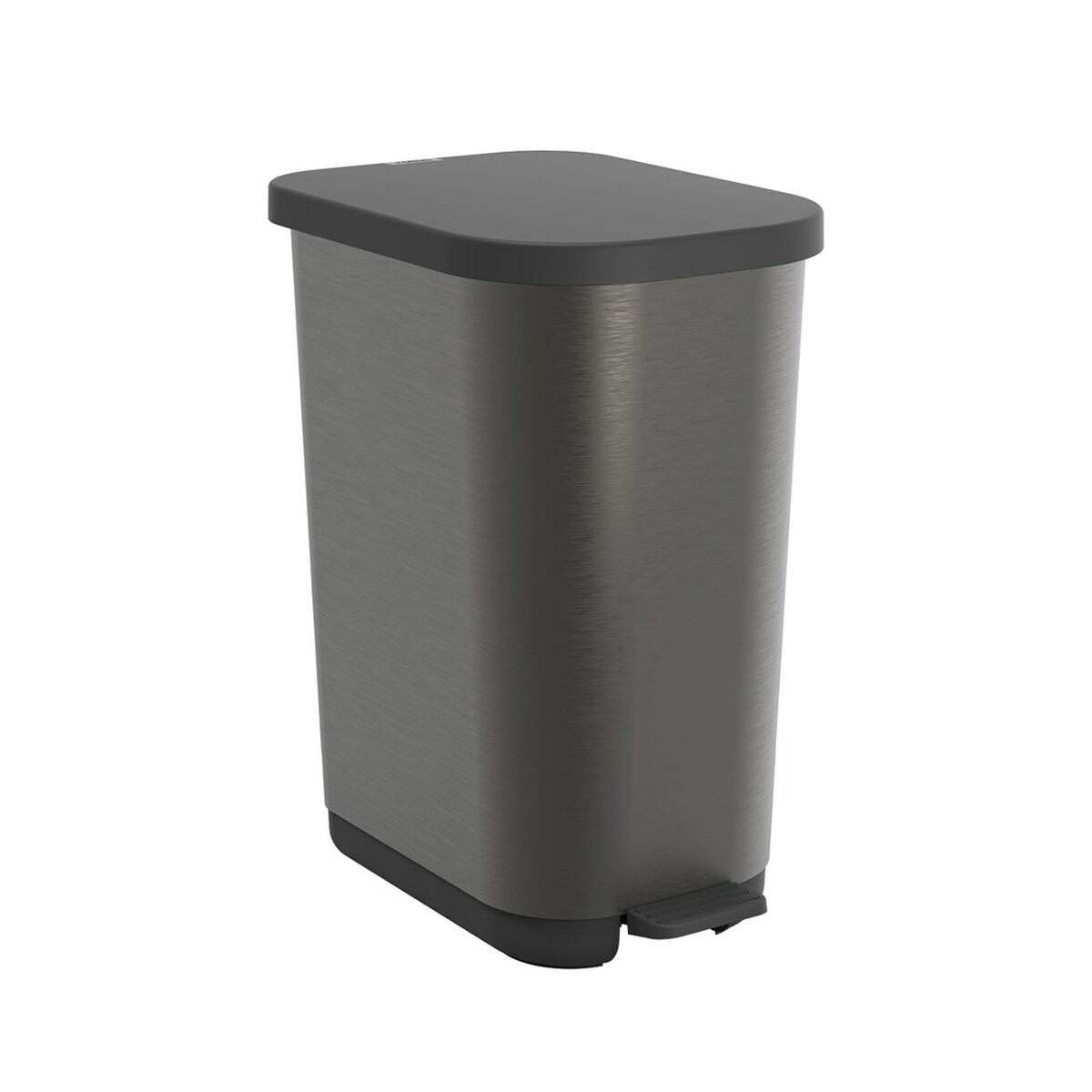 Caixote do Lixo com Pedal Rotho Ribo Graphite Grafite Plástico 35 L