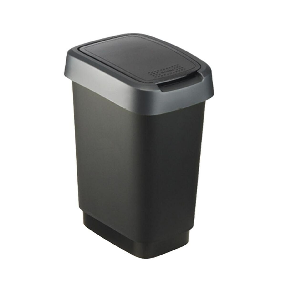 Caixote do lixo Rotho Twist Silver Prateado Plástico 10 L